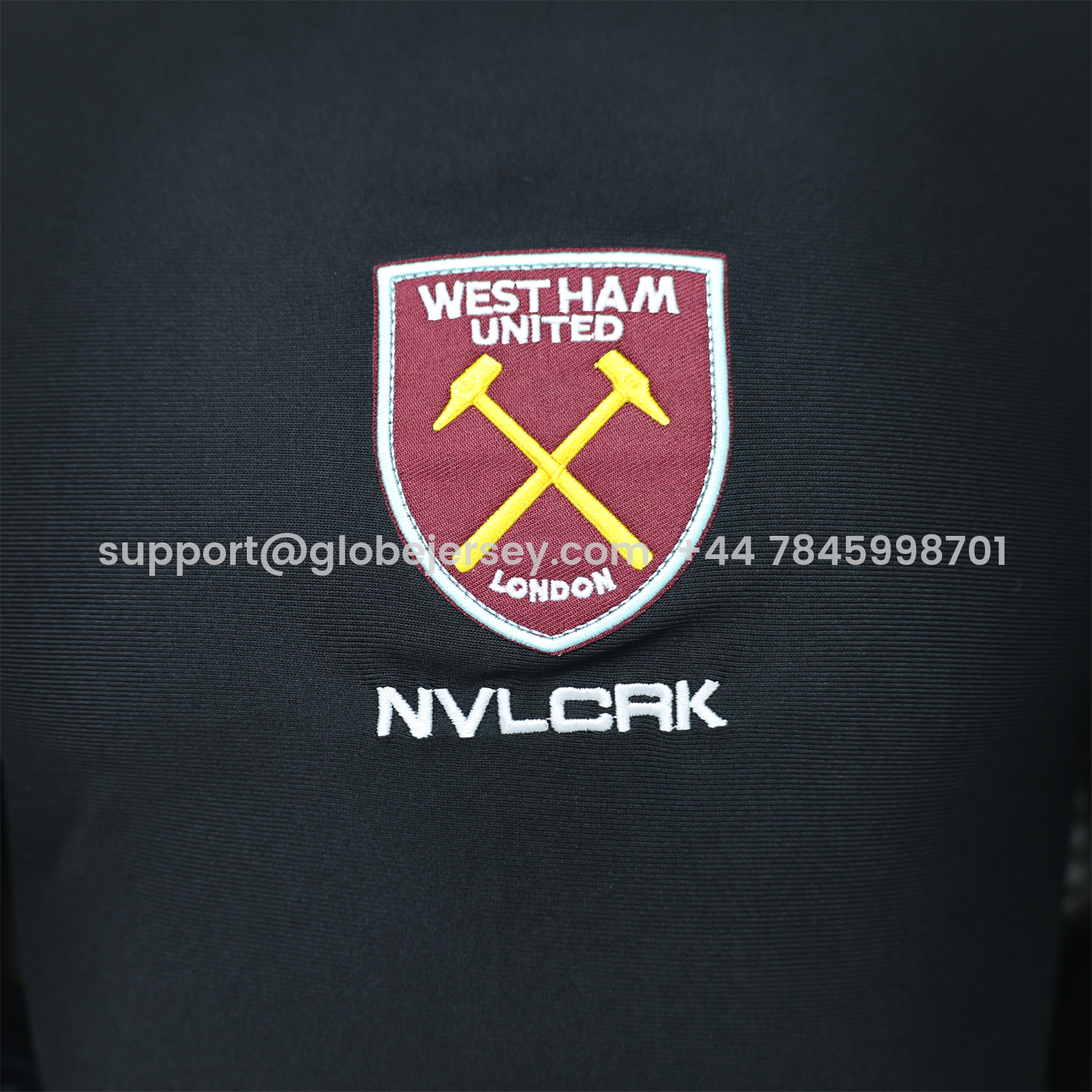 GlobeJersey-West Ham United 26-27 Retro Casual Style Black Polo Jersey - Player Version