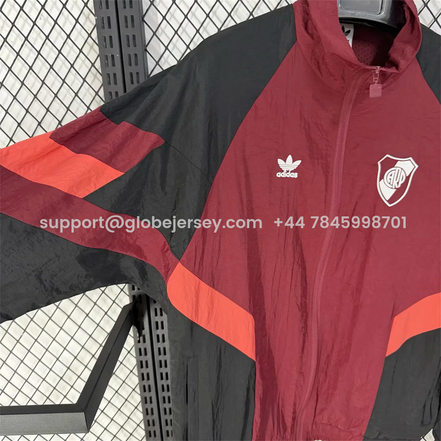 GlobeJersey-River Plate 25-26 Training Windbreaker Jacket - Red