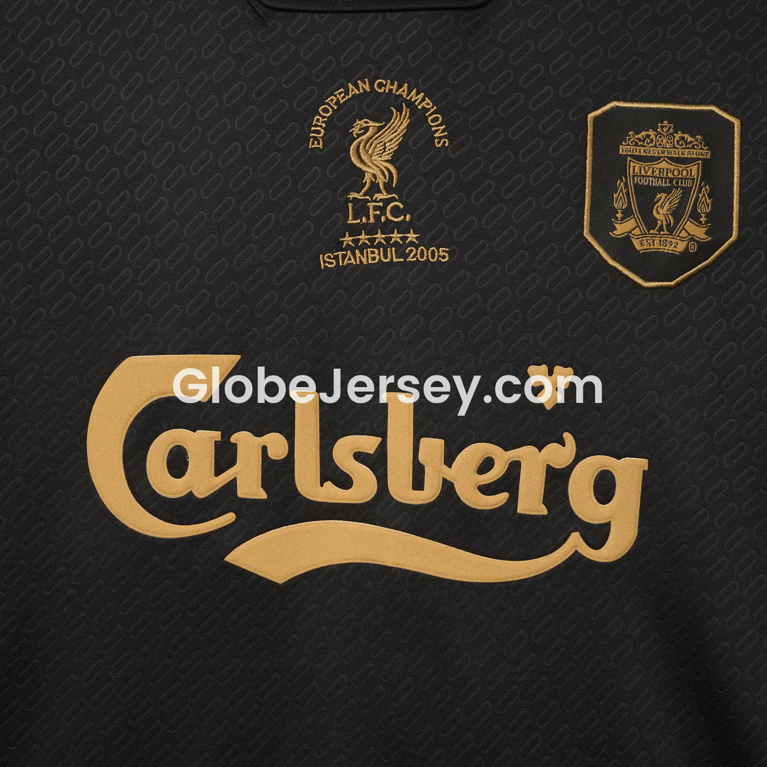 GlobeJersey-Liver.pool 25-26 Istanbul 2005 Anniversary Black Jersey - Fans Version