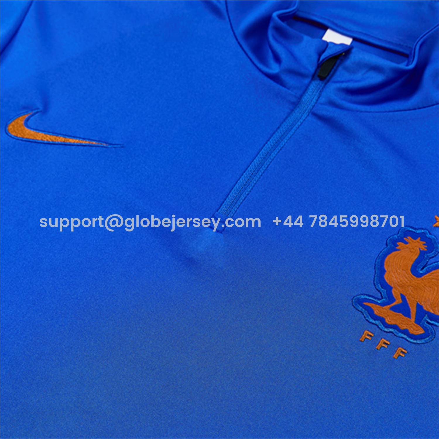 GlobeJersey-France 2026 Kids Long Sleeve Training Set - Royal Blue Top & Pants
