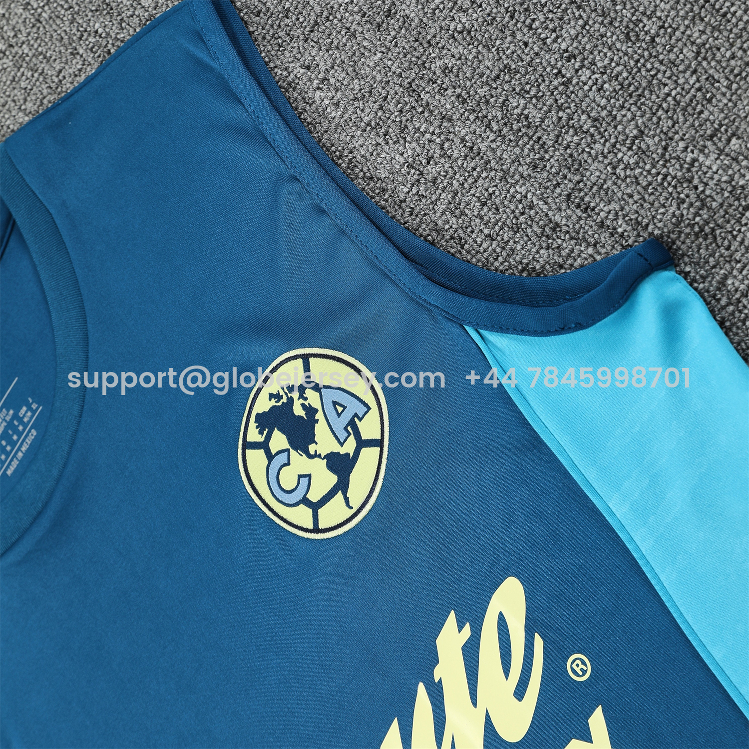 GlobeJersey-Club América 25-26 Short-Sleeve Training Set - Royal Blue With Light Blue Accents Top & Pants