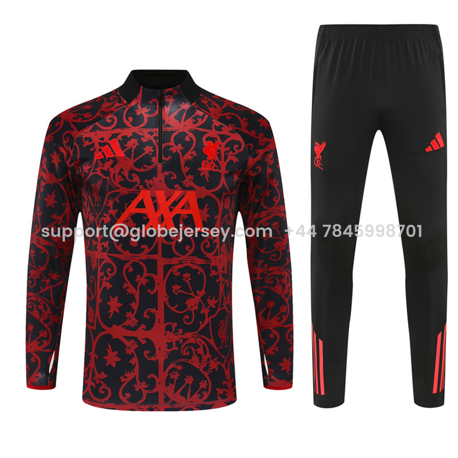 GlobeJersey-Liver.pool 25-26 Long Sleeve Training Set - Red Camouflage Top & Blsck Pants