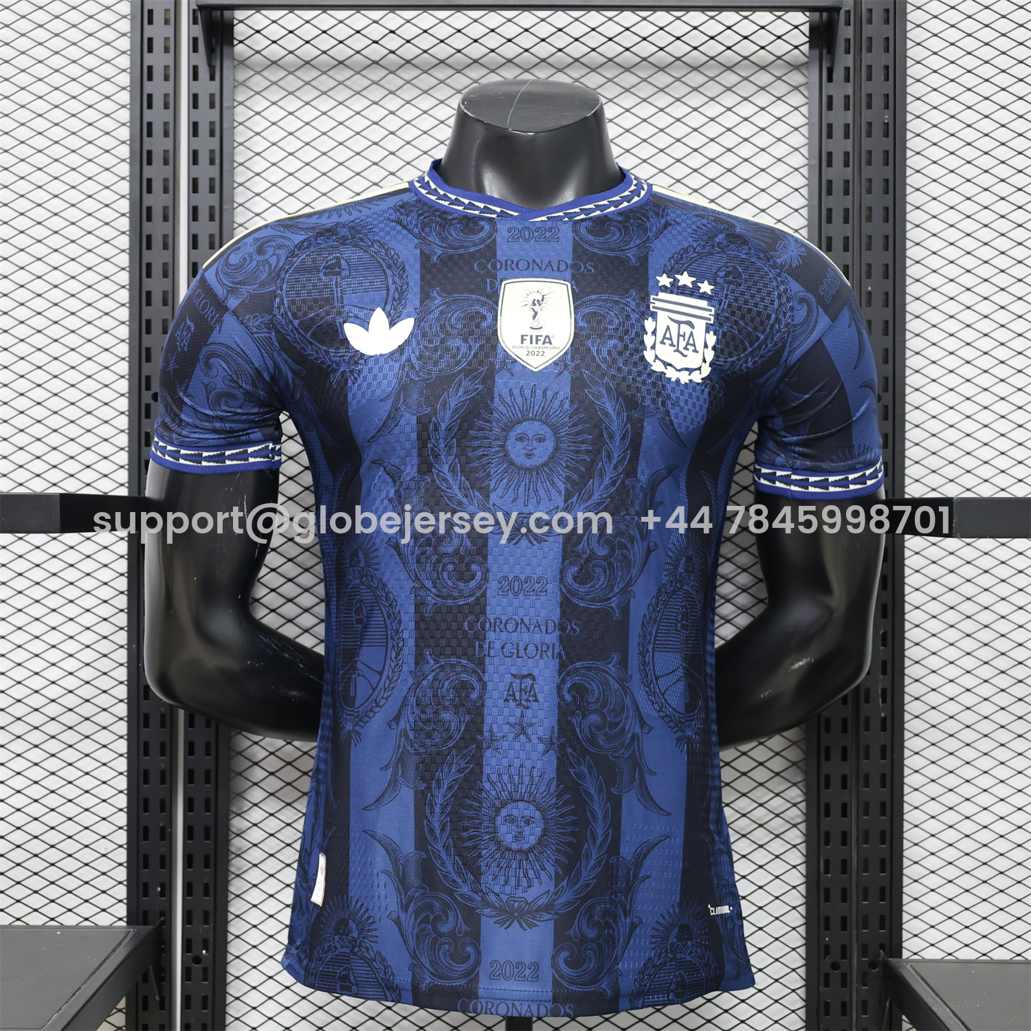 GlobeJersey-Argentina 2026 Dark Blue And Black Pattern Sun Special Edition Jersey - Player Version