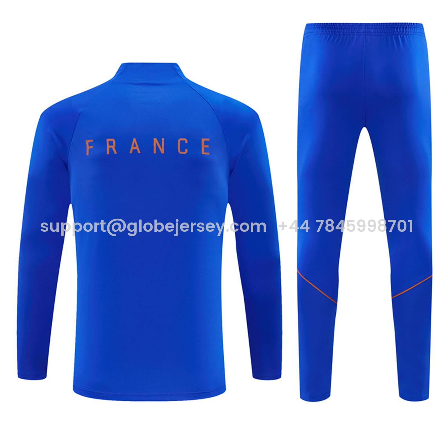 GlobeJersey-France 2026 Long Sleeve Training Set - Royal Blue Top & Pants