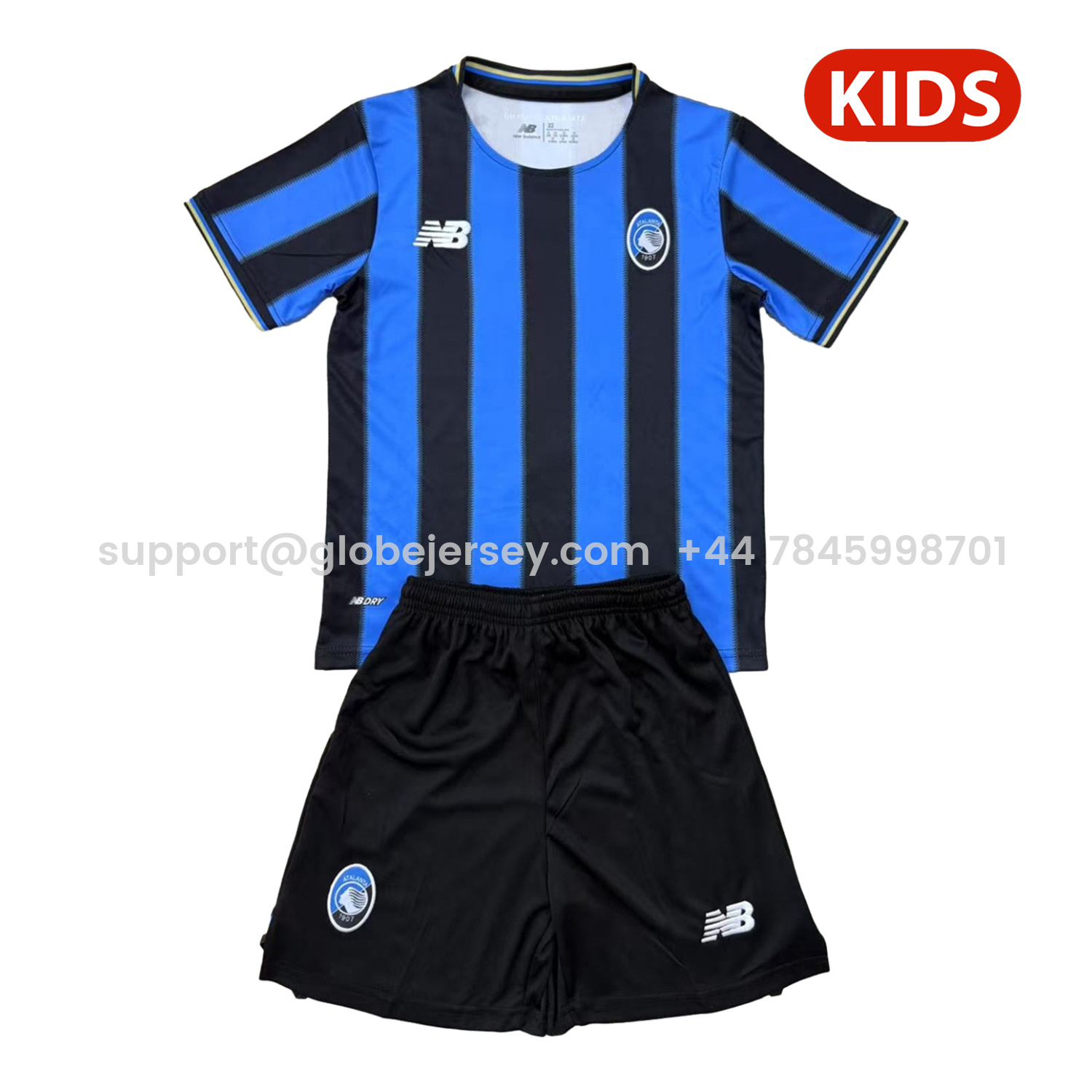 GlobeJersey-Atalanta 25-26 Home Unsponsored Kids Kit