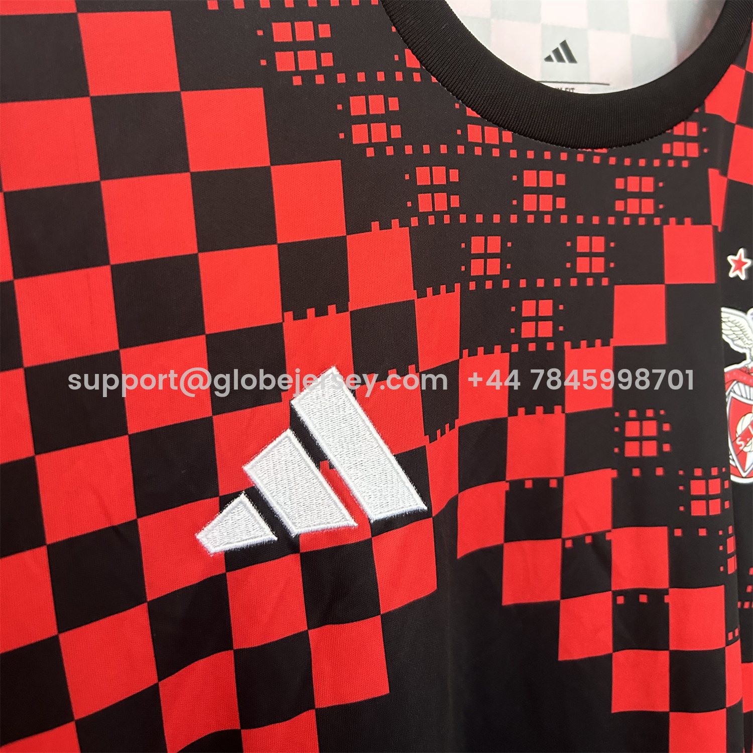 GlobeJersey-Benfica 25-26 Black Red Pre-Match Training Jersey - Fans Version