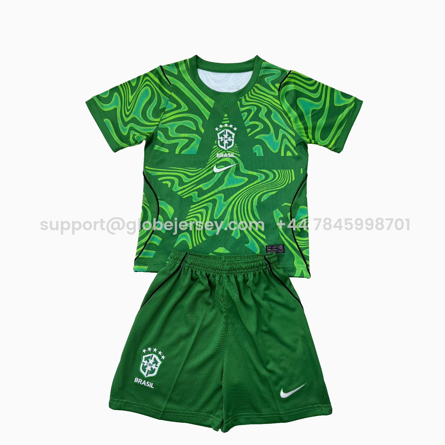 GlobeJersey-Brazil 2026 Green Goalkeeper Men's Adult Jersey Set - Fans Version