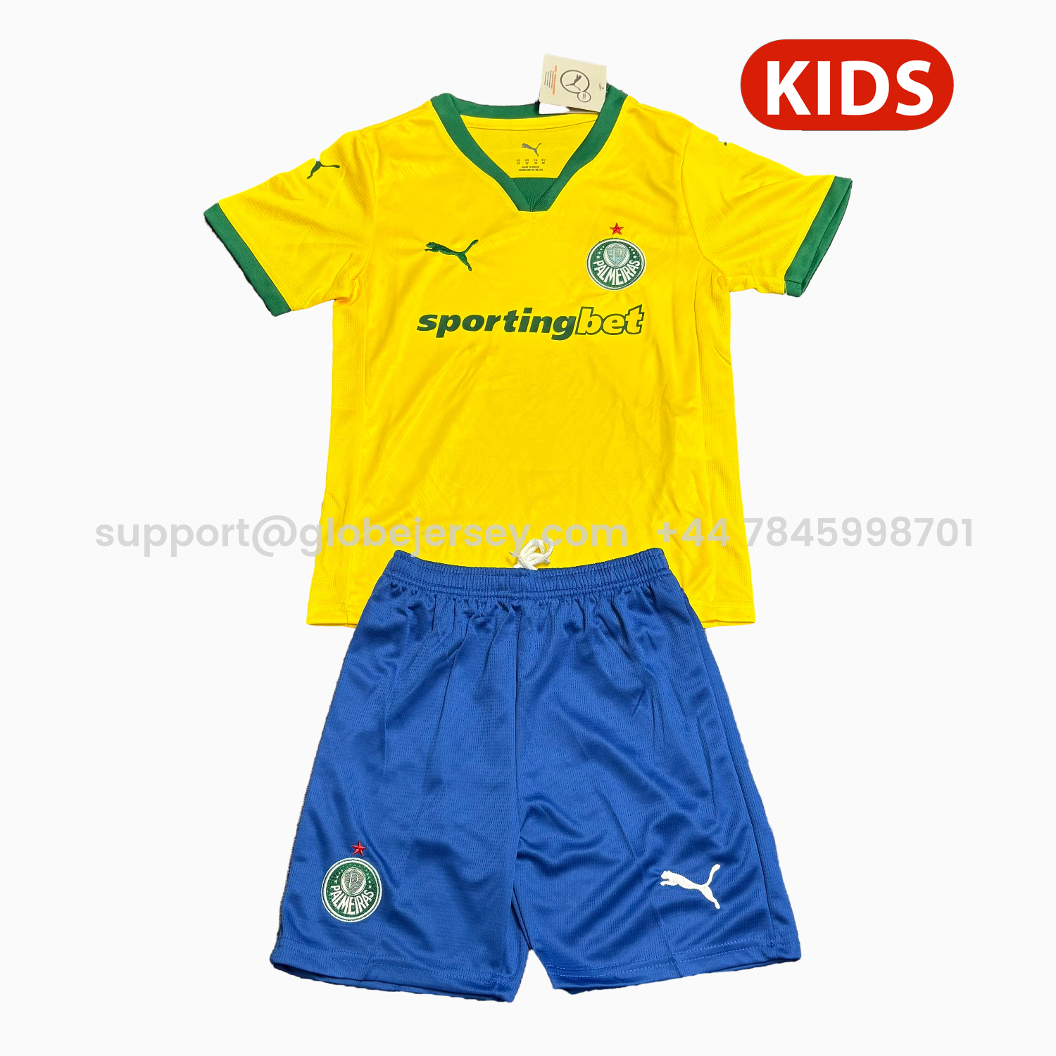 GlobeJersey-Palmeiras 25-26 Third Yellow Kids Kit