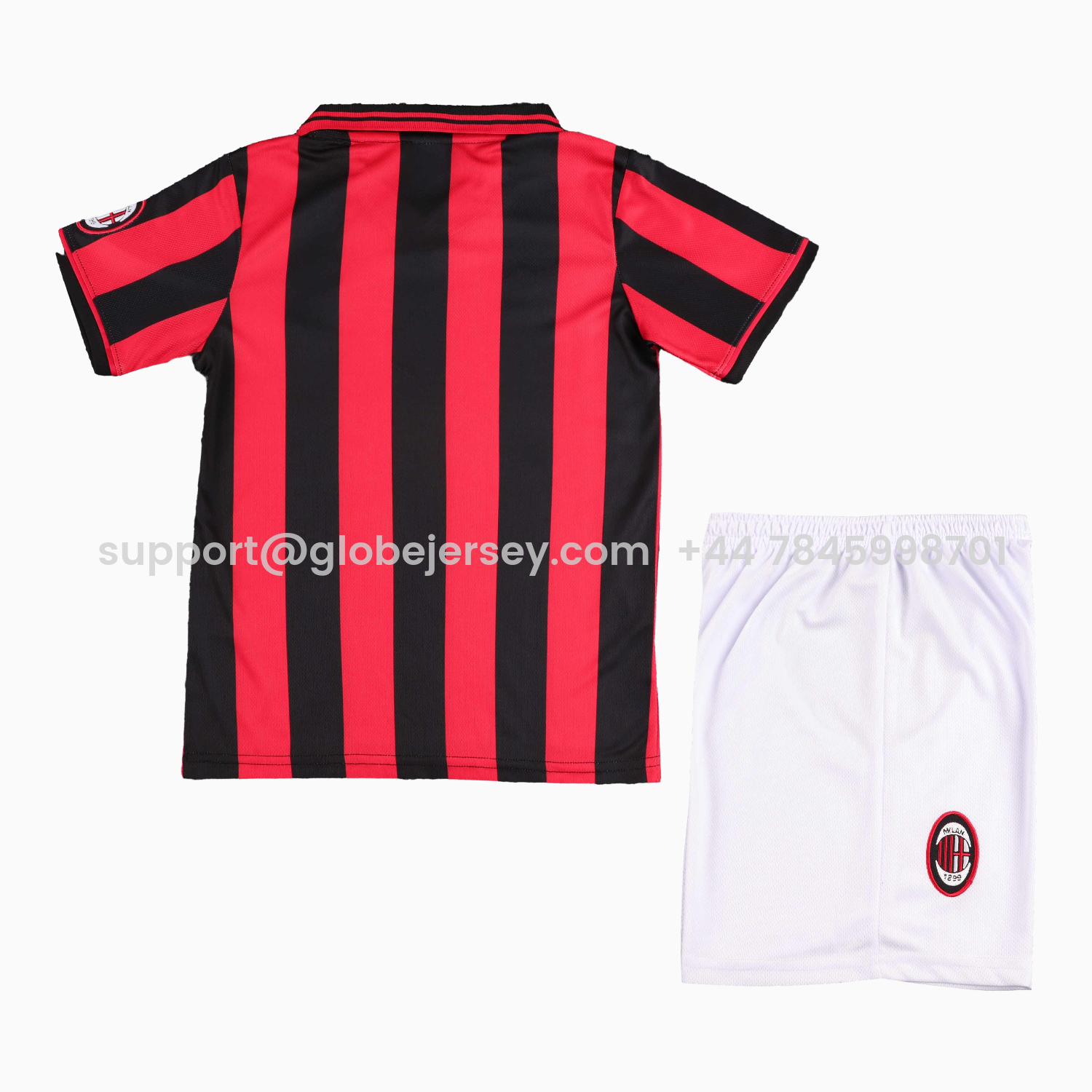 GlobeJersey-Retro AC Milan 1996-97 Home Kids Kit