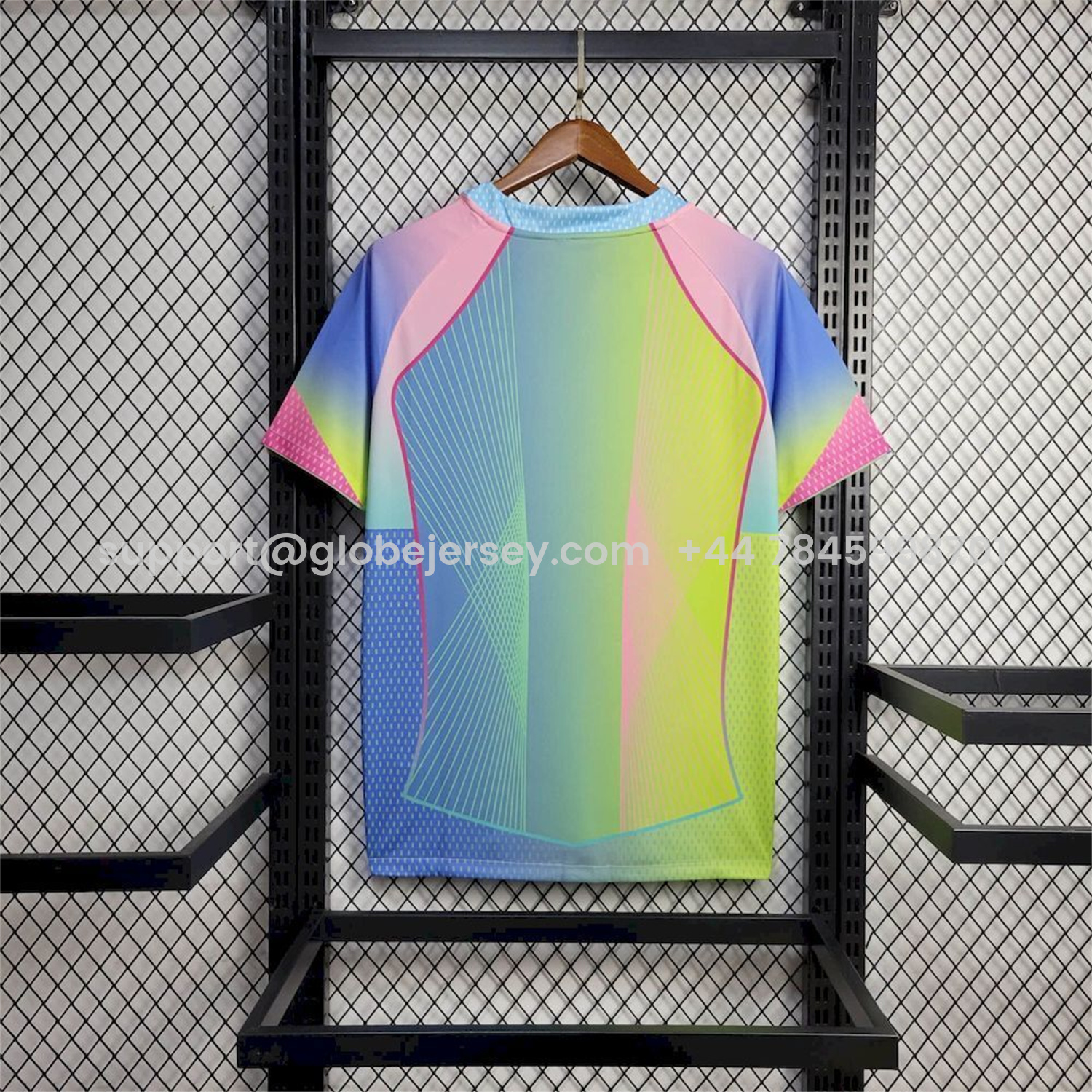 GlobeJersey-Barcelona 25-26 T90 Pink Lines Green And Blue Gradient Special Jersey - Fans Version