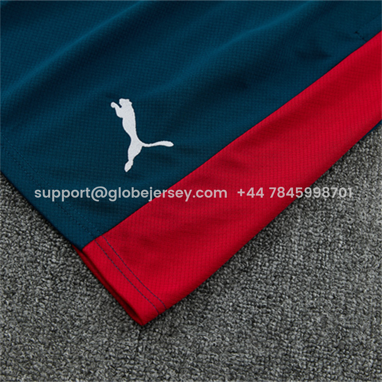 GlobeJersey-Portugal 2026 Kids Short-Sleeve Training Set - White With Red And Green Accents Top & Dark Blue Pants