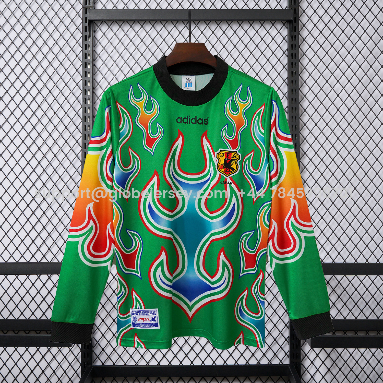 GlobeJersey-Retro Japan 1998 Green Goalkeeper Long Sleeves Jersey