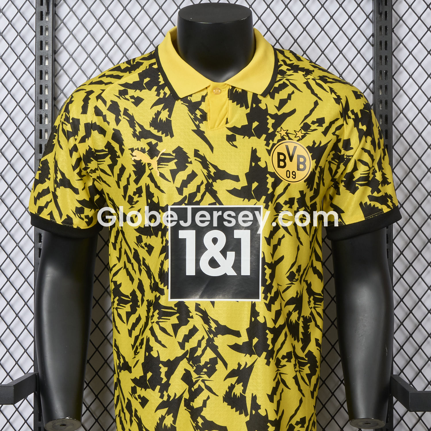 GlobeJersey-Dortmund 25-26 Black Disordered Texture Yellow Special Jersey - Player Version