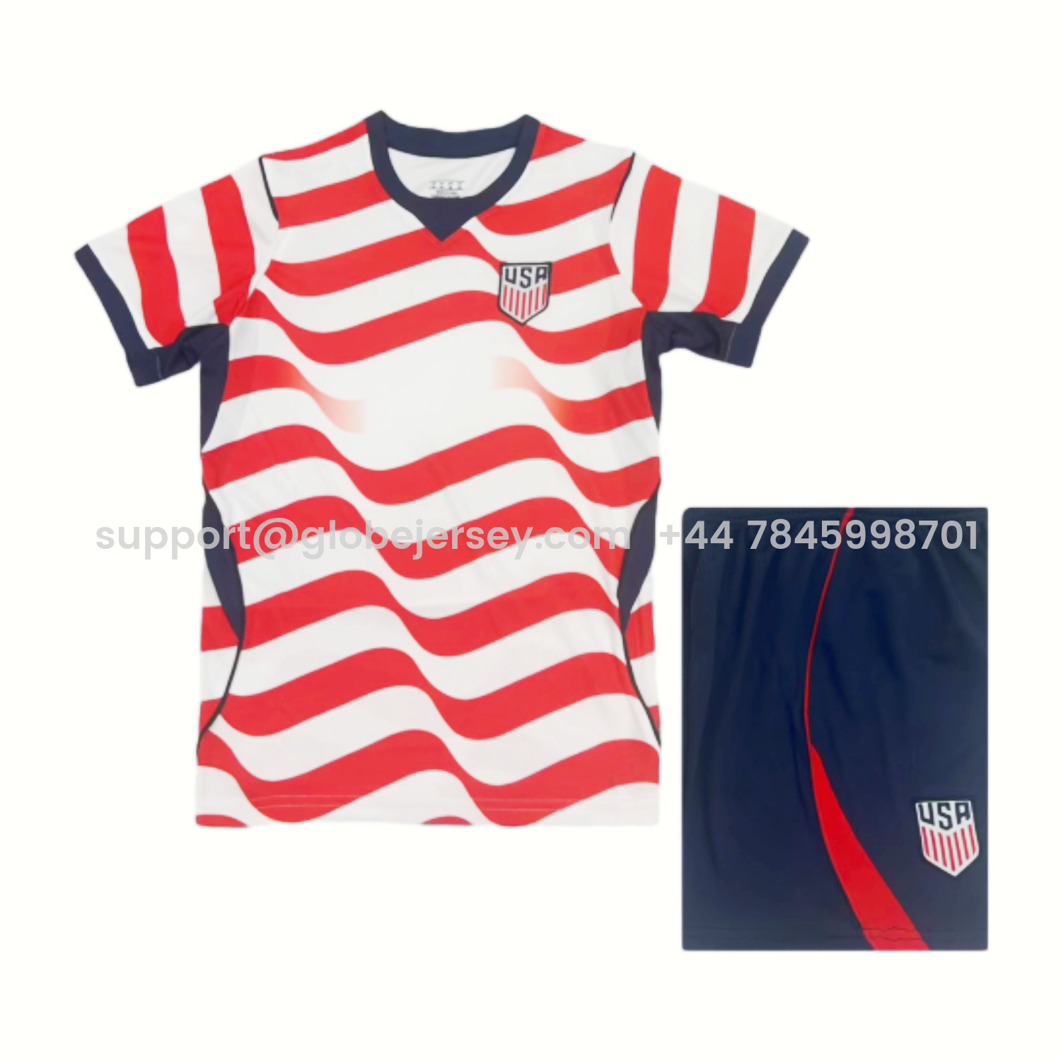 GlobeJersey-【Chest Blank】United States USA 2026 Home Kids Kit