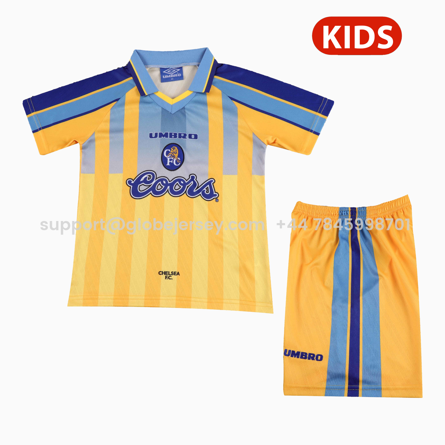 GlobeJersey-Retro C.H.E.L.S.E.A 1995-97 Away Kids Kit