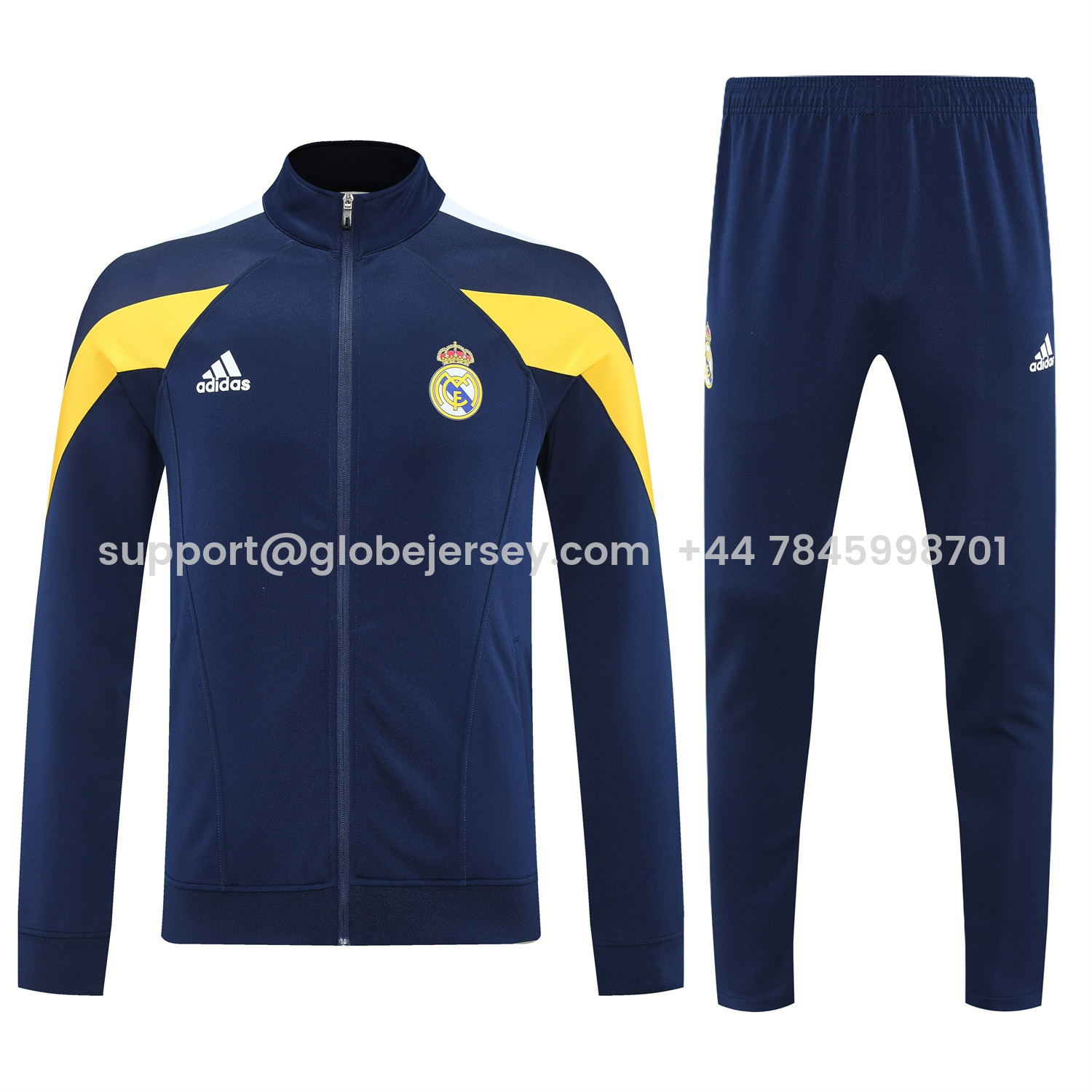 GlobeJersey-Real Madrid 25-26 Jacket Training Tracksuit - Deep Blue Jackets & Deep Blue Pants