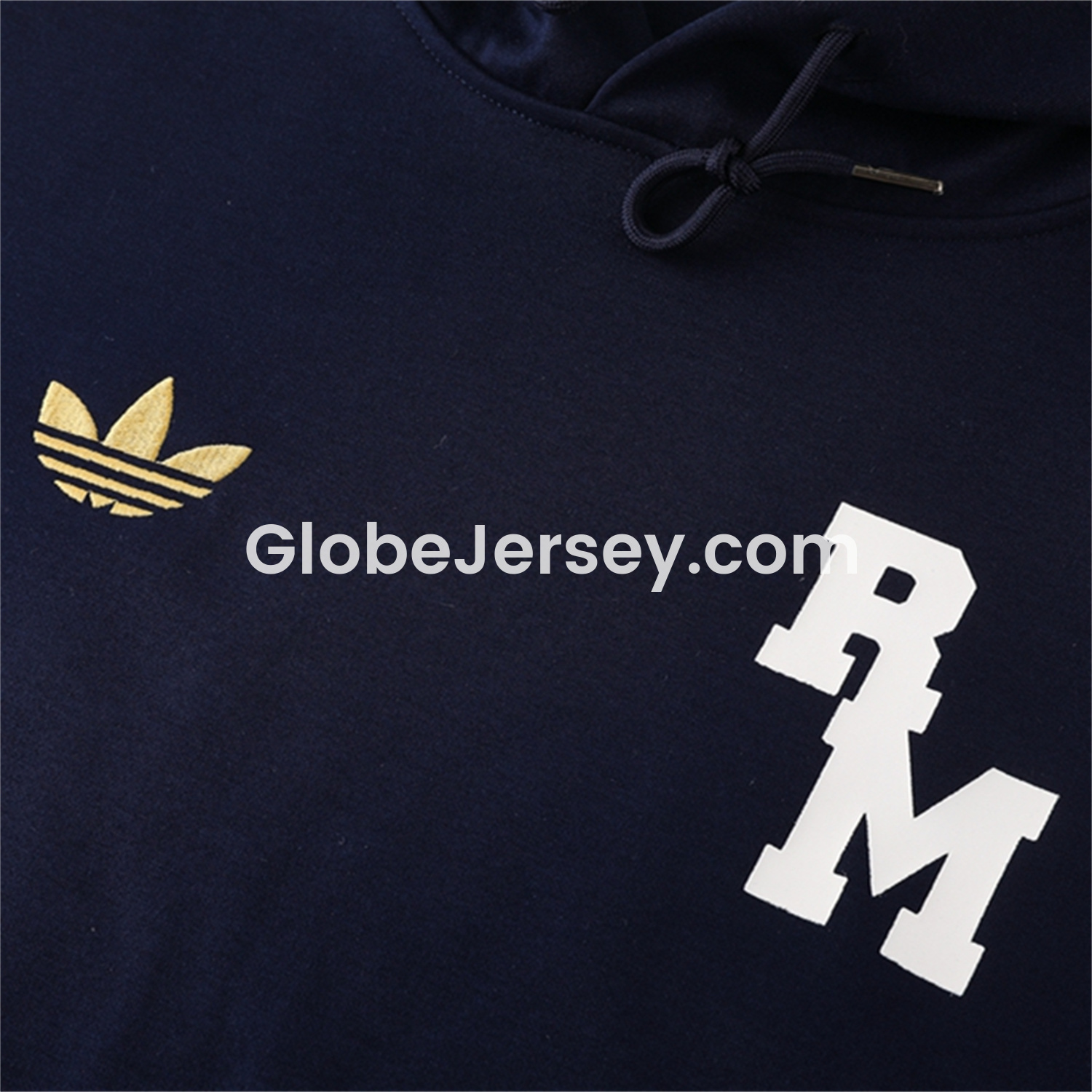 GlobeJersey-Real Madrid 25-26 Originals Varsity Hoodie Set - Deep Blue Hoodie and Pants