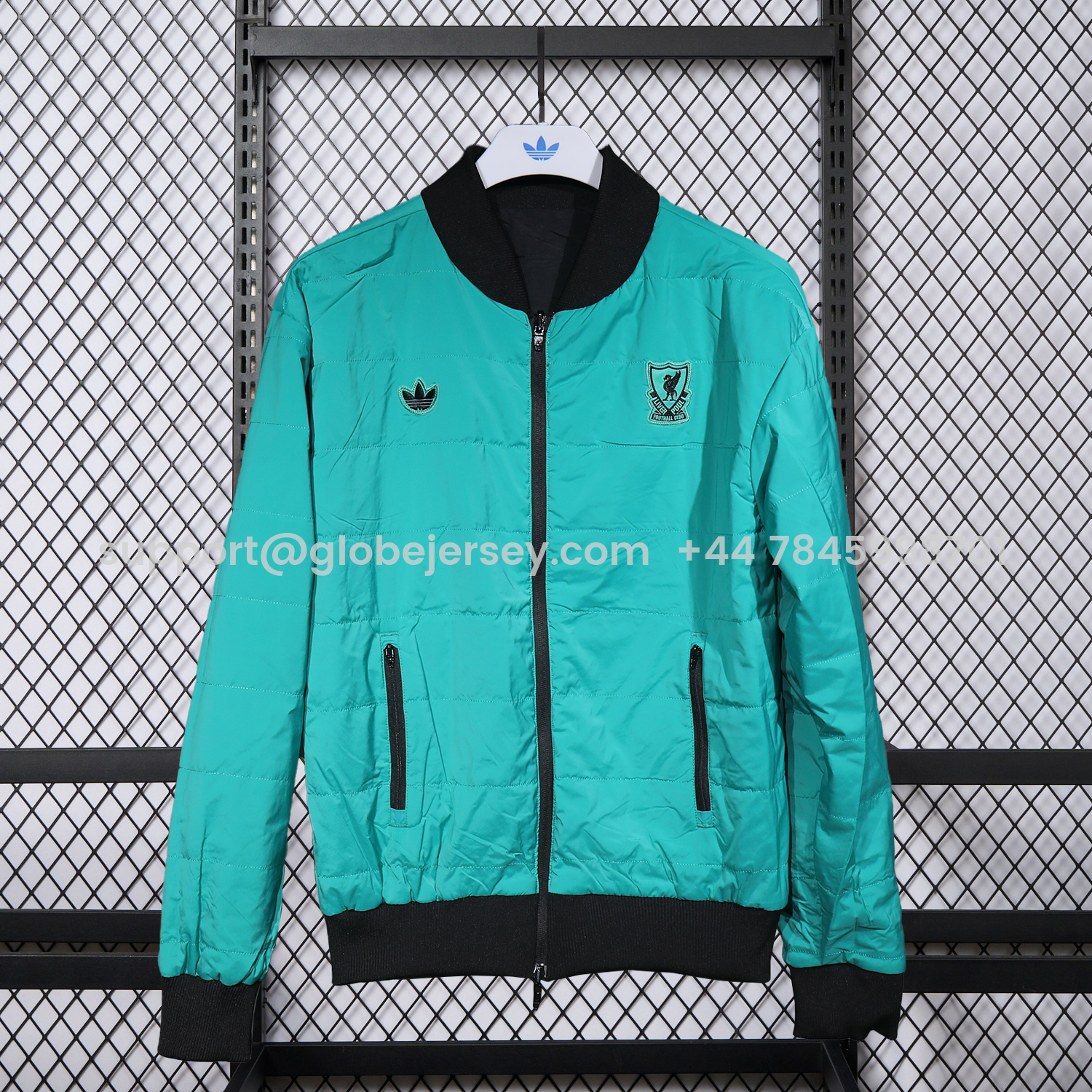 GlobeJersey-Liver.pool 25-26 Double Sided Reversible Windbreaker - Black & Green