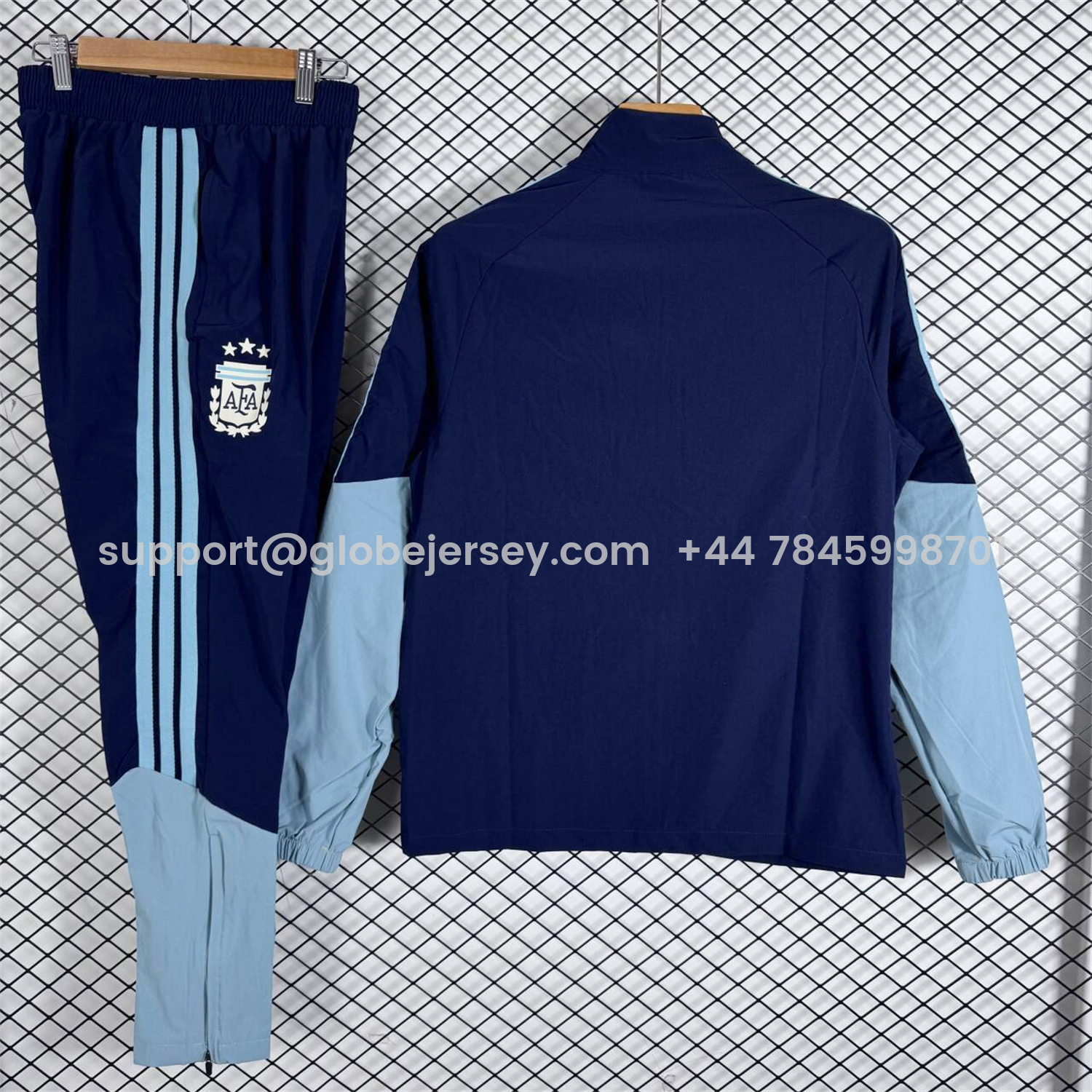 GlobeJersey-Argentina 2026 Windbreaker Training Set - Dark Blue Top and Pants