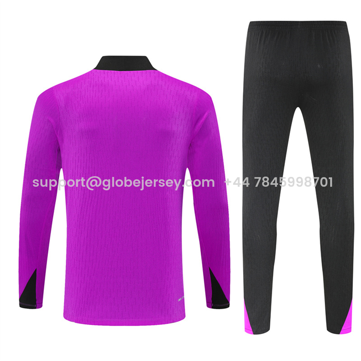 GlobeJersey-England 25-26 Long Sleeve Training Set - Player Version - Purple Top and Black Pants