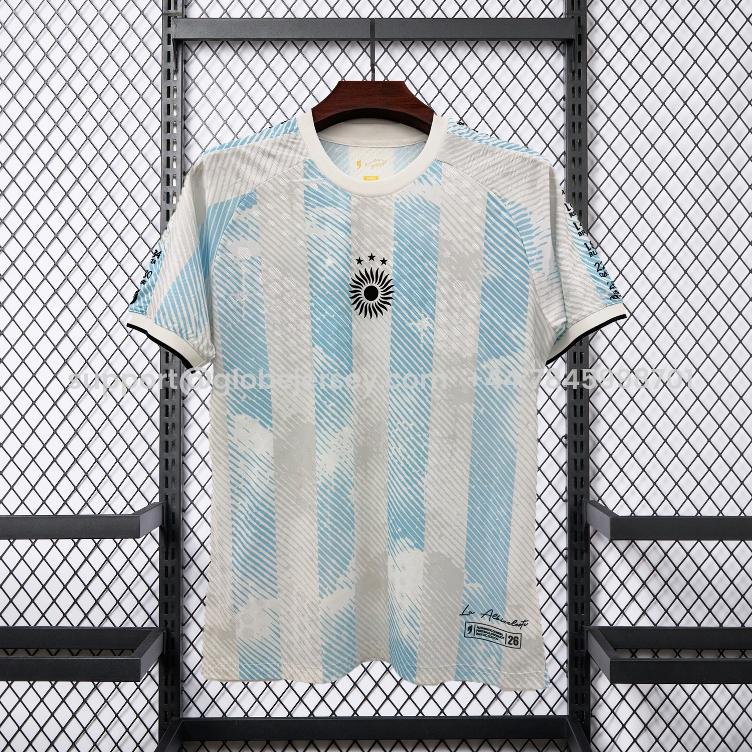 GlobeJersey-Argentina 2026 COMMA Blue White Messi Special Jersey - Fans Version