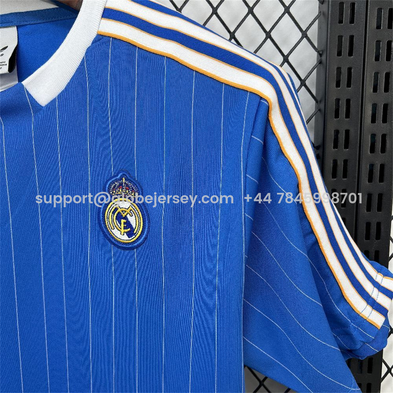 GlobeJersey-Real Madrid 25-26 Trefoil White Lines Blue Travel Jersey - Fans Version
