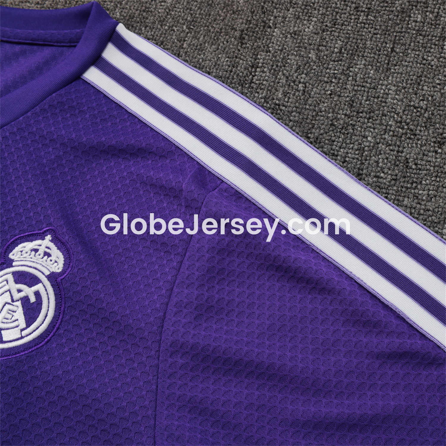 GlobeJersey-Real Madrid 25-26 Throwback Trefoil Short-Sleeve Training Set - Purple