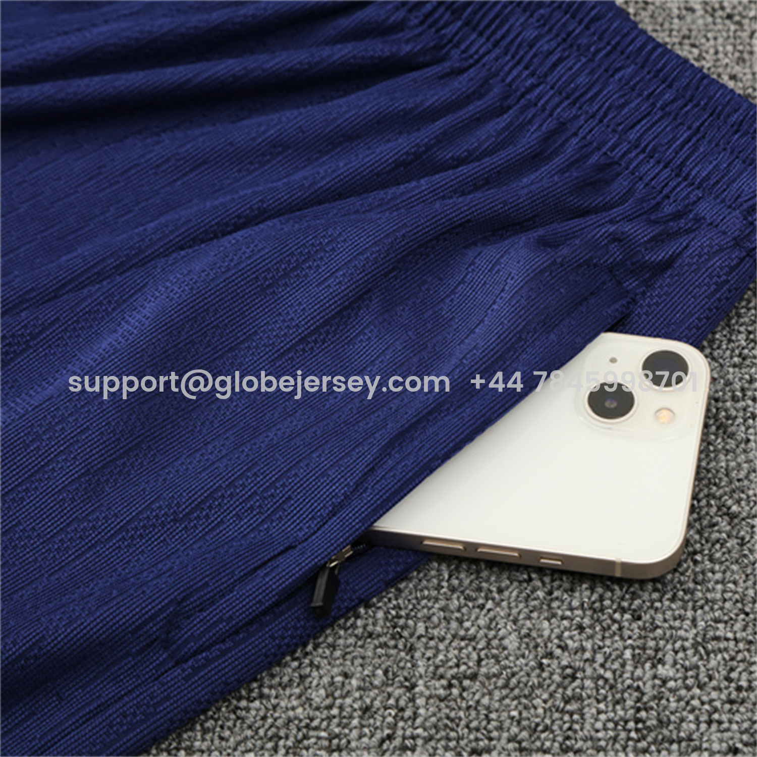 GlobeJersey-Barcelona 25-26 Kids Long Sleeve Training Set - Royal Blue Top Yellow Sponsor & Royal Blue Pants