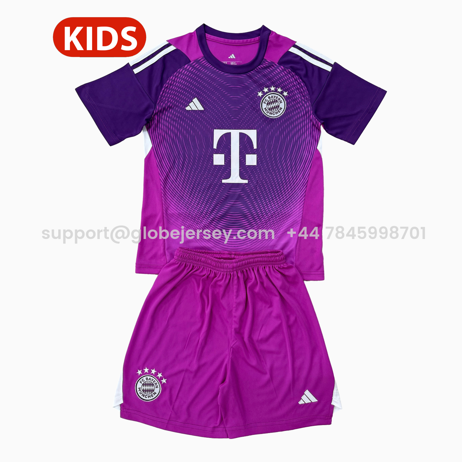 GlobeJersey-Bayern Munich 25-26 Pueple Goalkeeper Kids Kit