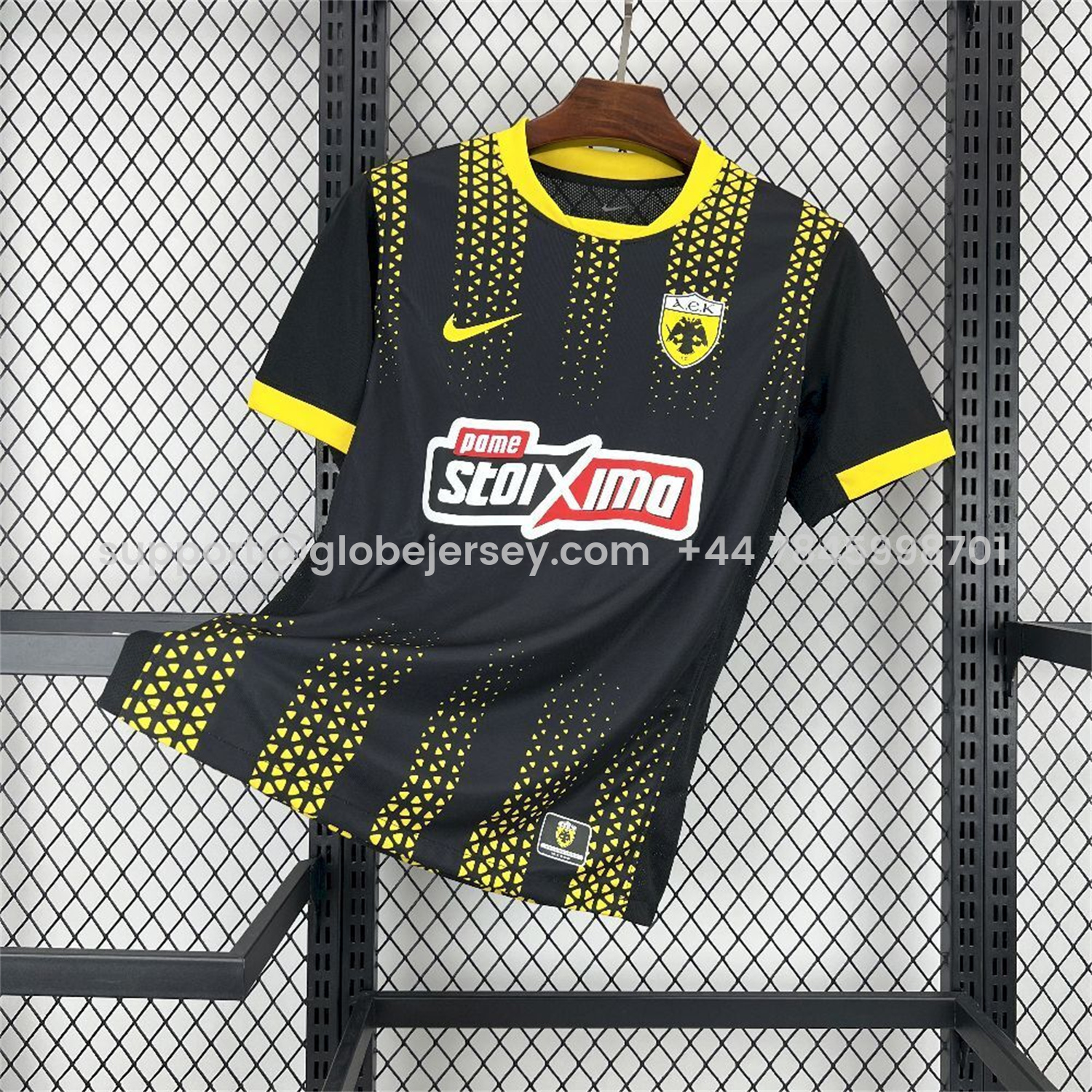 GlobeJersey-AEK Athens 25-26 Away Black Jersey - Fans Version