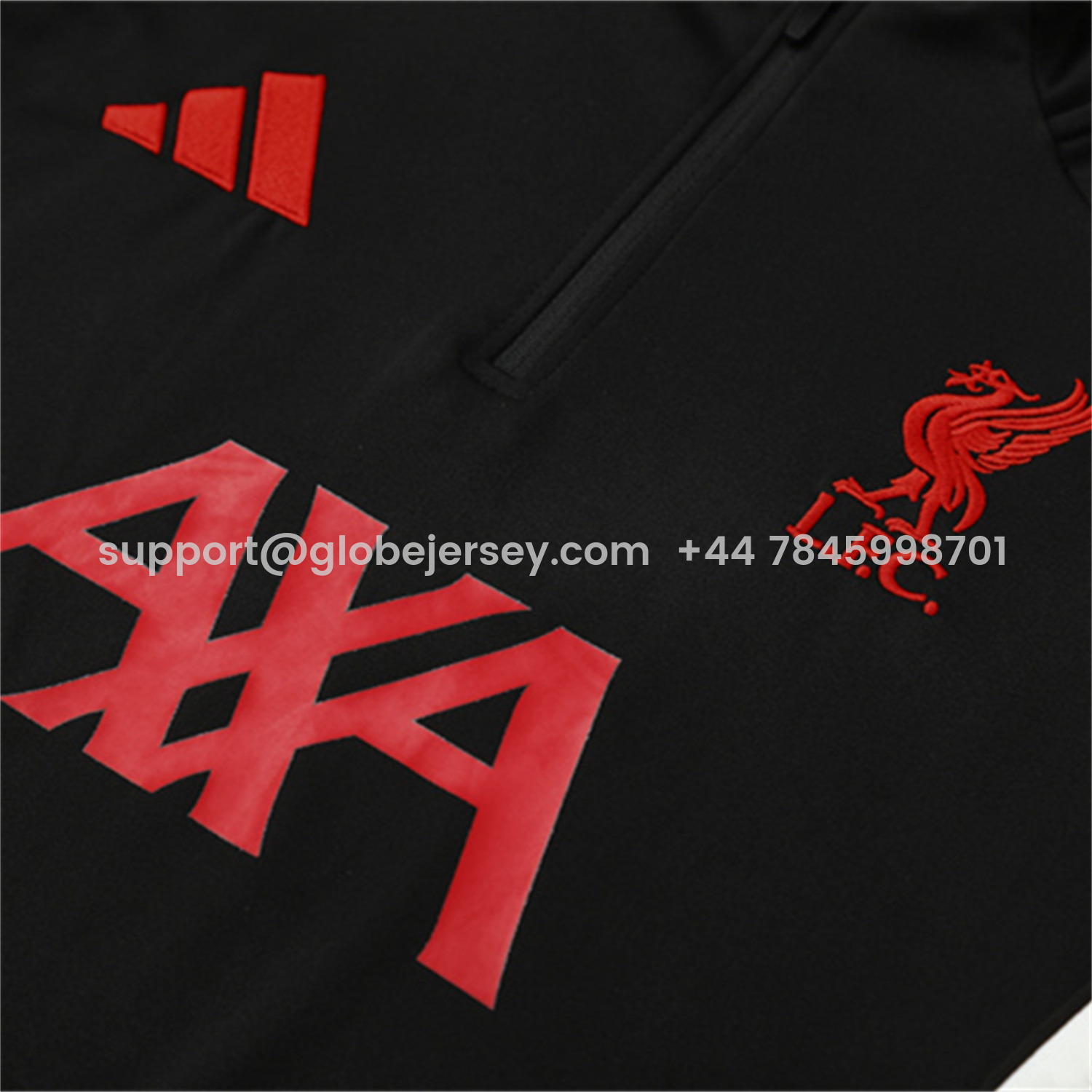 GlobeJersey-Liver.pool 25-26 Kids Long Sleeve Training Set - Black Top & Black Pants