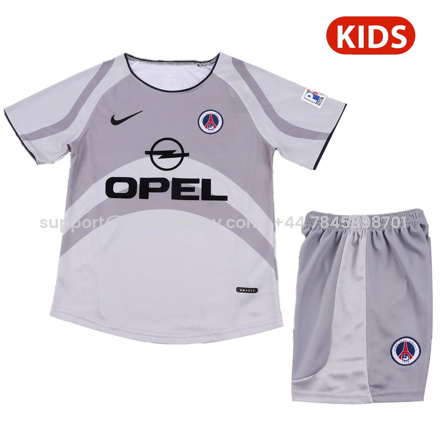 GlobeJersey-Retro Paris Saint-Germain PSG 2001-02 Away Kids Kit