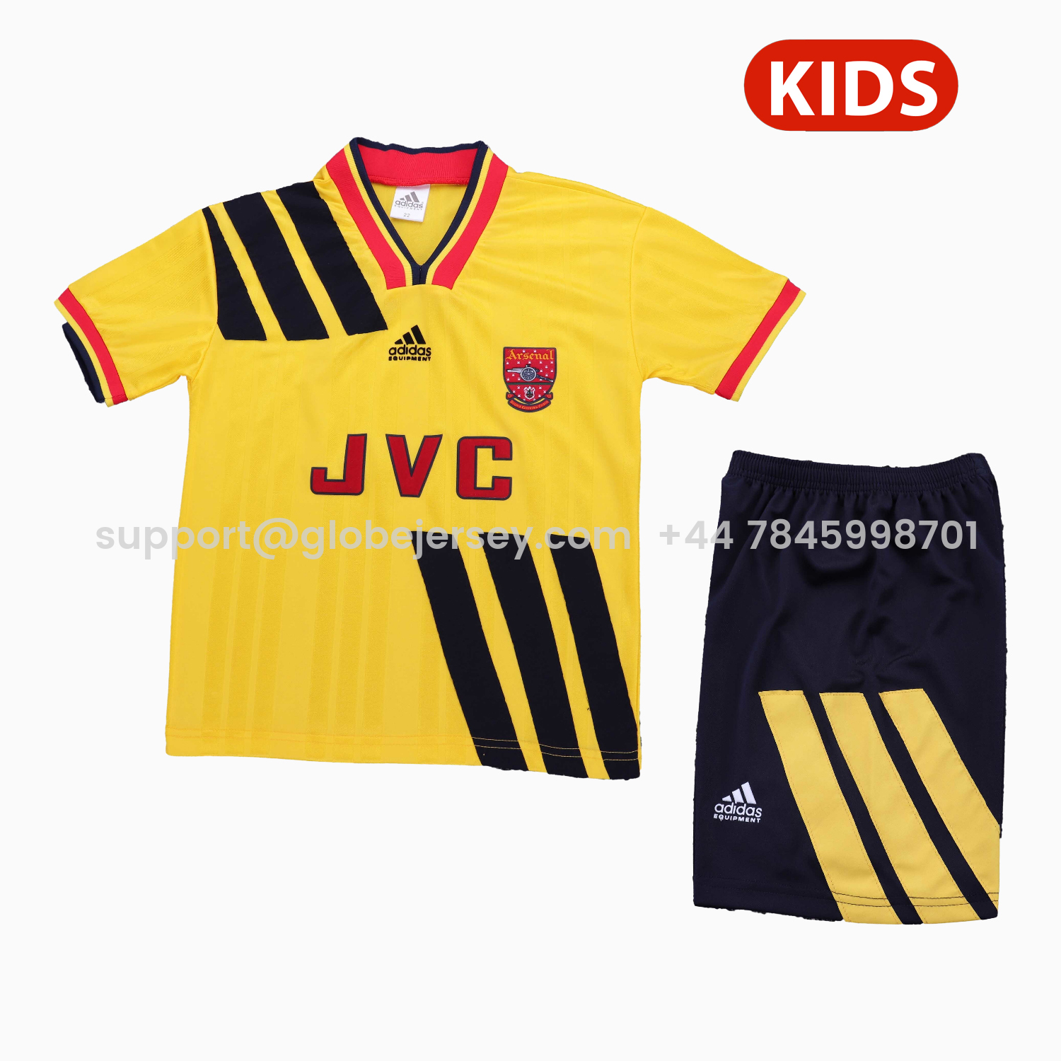 GlobeJersey-Retro Arsenal 1993-94 Away Kids Kit