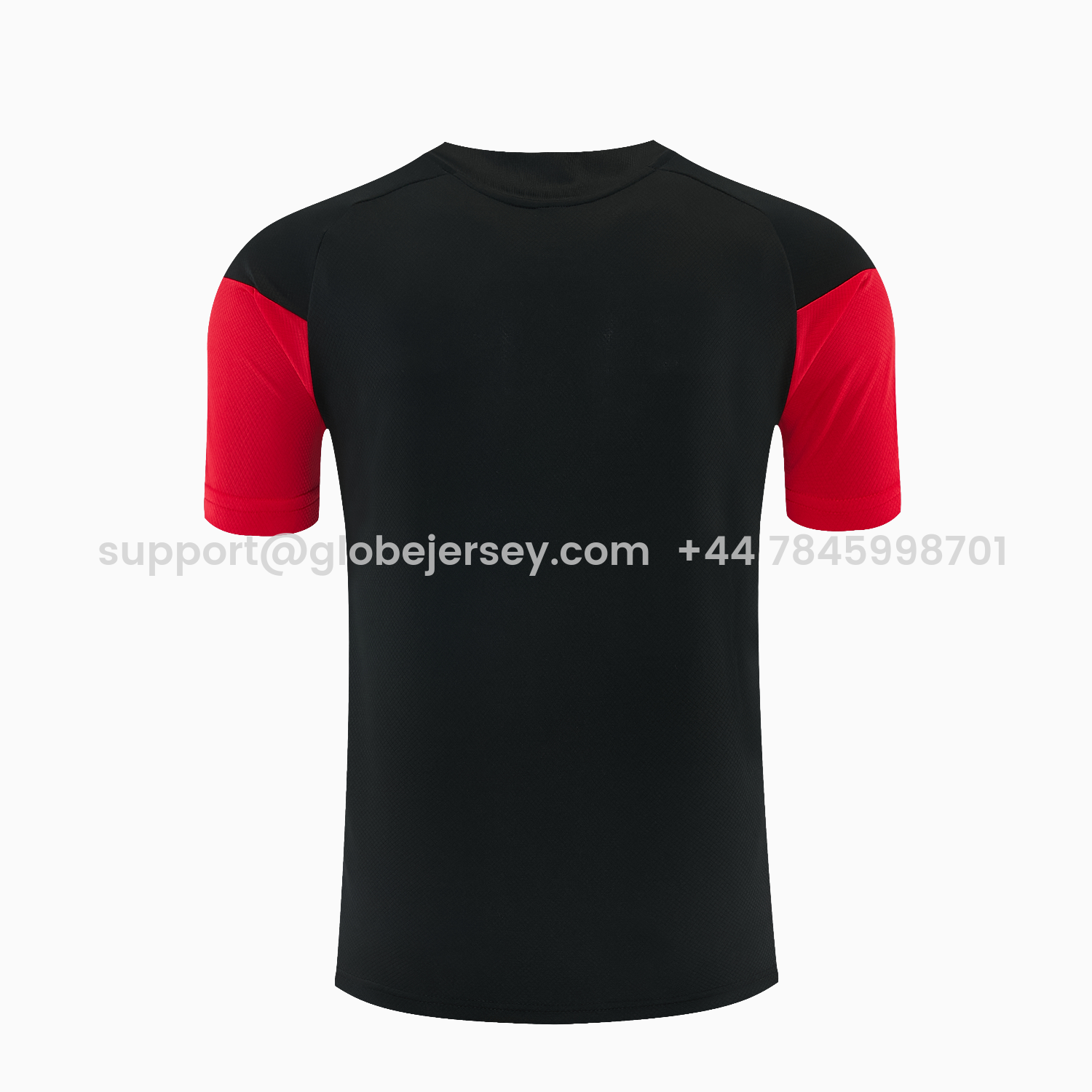 GlobeJersey-Germany 2026 Short-Sleeve Training Set - Black With Red Top & Black With Red Pants