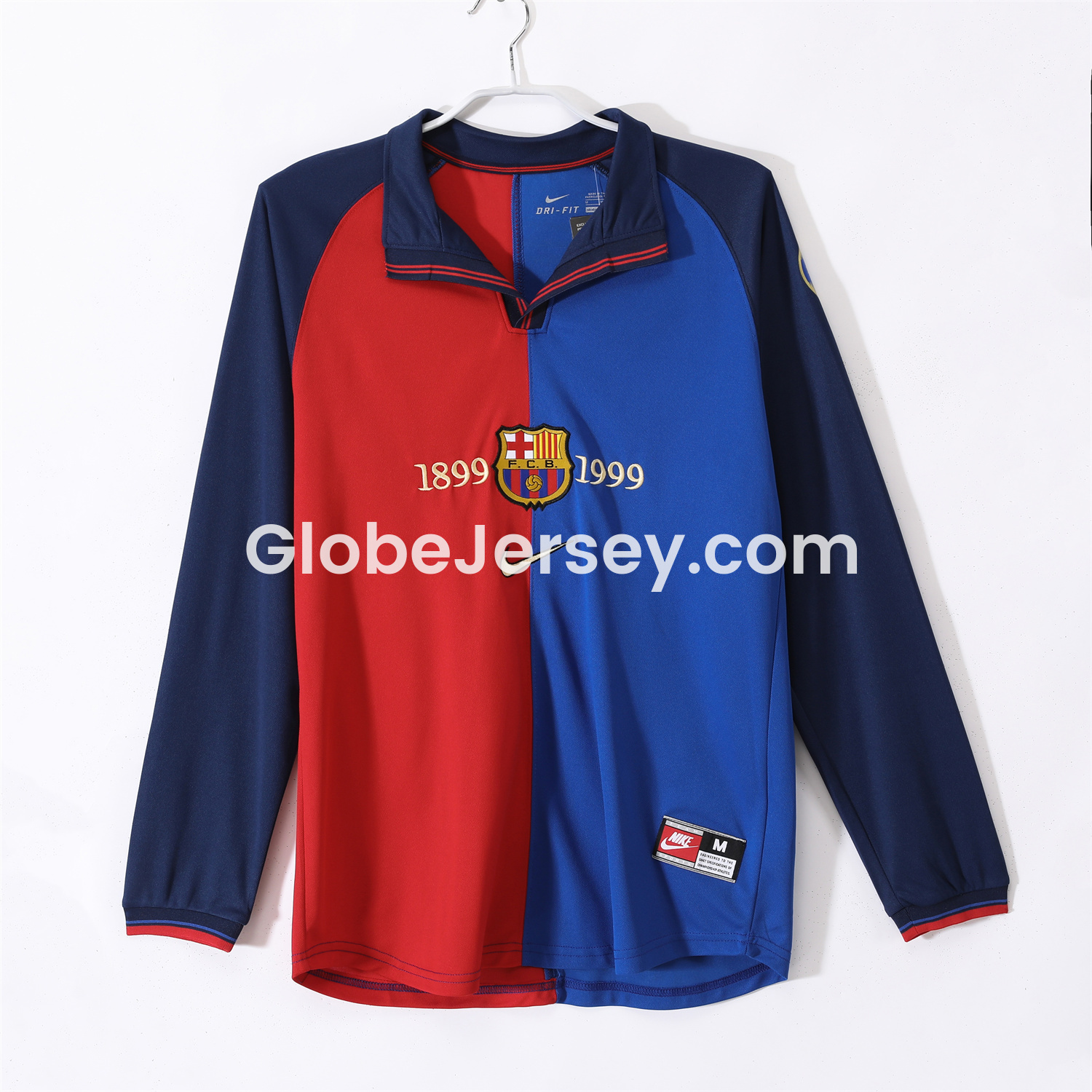 GlobeJersey-Retro Barcelona 99-00 Home Long Sleeves Jersey
