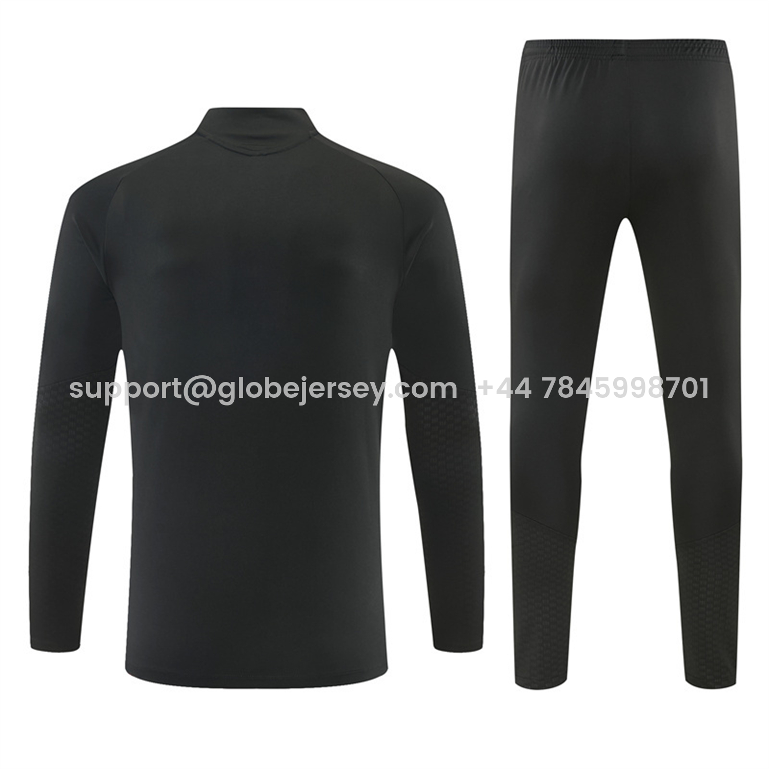 GlobeJersey-Real Madrid 26-27 Kids Long Sleeves Training Set - Pure Black Top And Pants