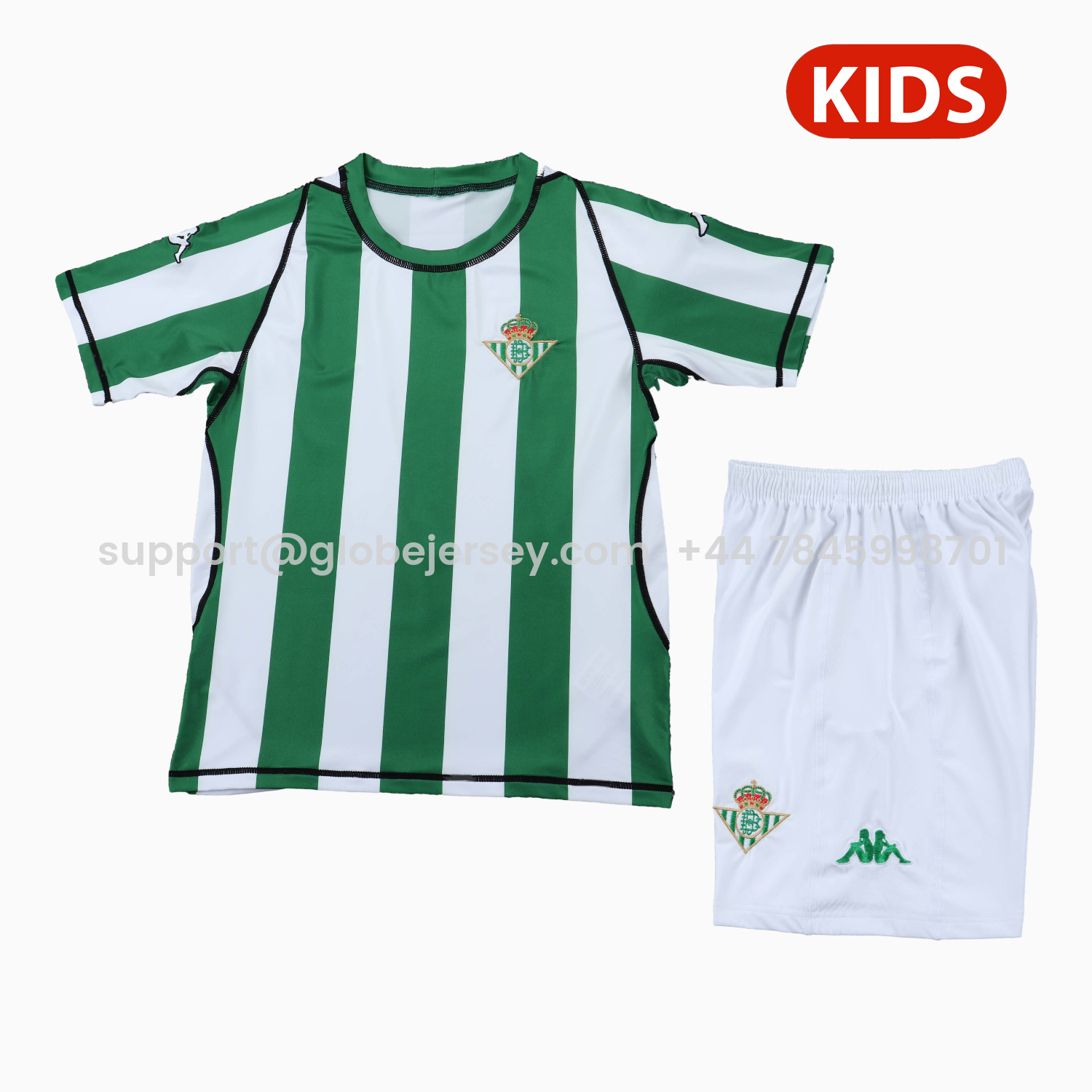 GlobeJersey-Retro Real Betis 2003-04 Home Kids Kit
