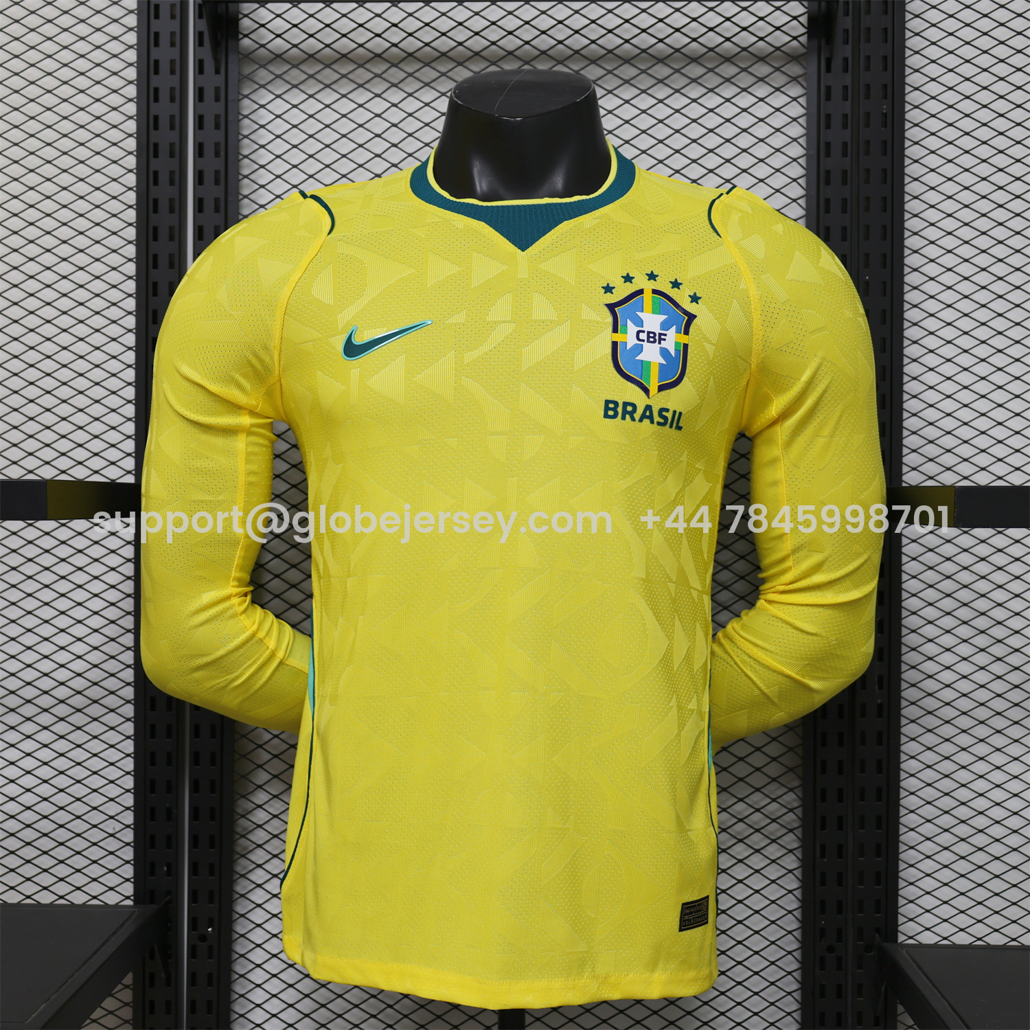 GlobeJersey-Brazil 2026 Home Long Sleeves Jersey - Player Version
