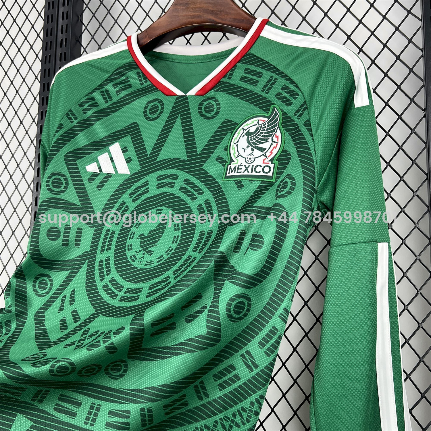GlobeJersey-Mexico 2026 Home Long Sleeves Jersey - Fans Version