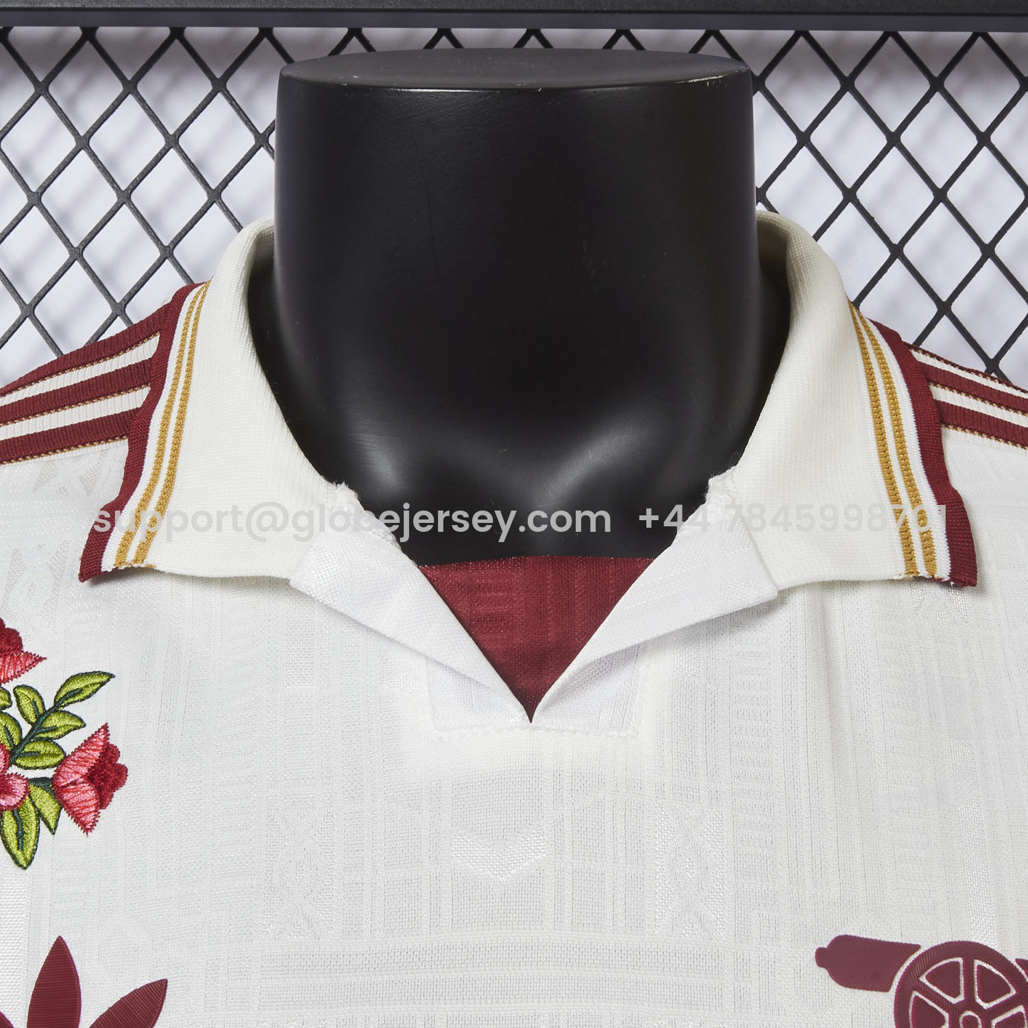 GlobeJersey-【Embroidered Flower Version】Arsenal 25-26 Third White Jersey - Player Version