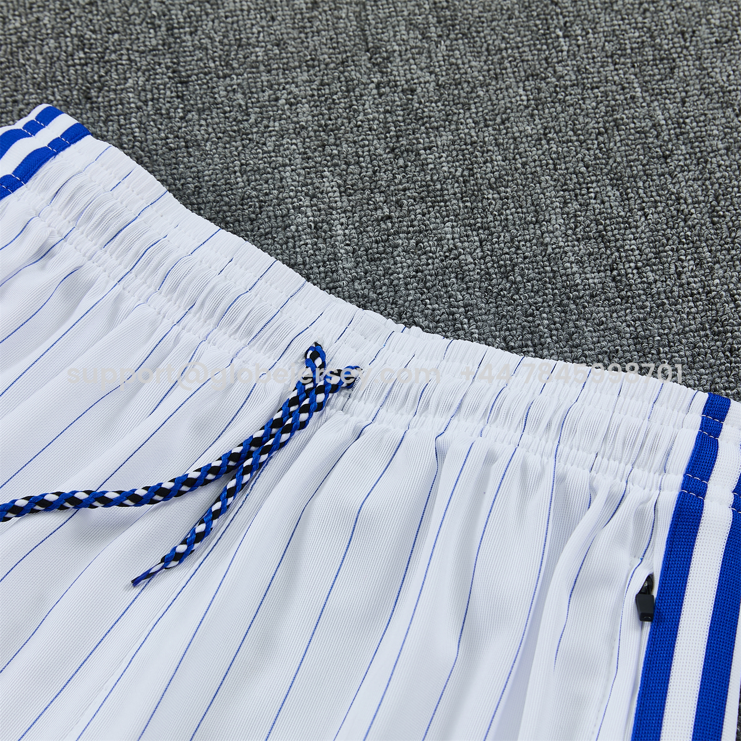 GlobeJersey-C.H.E.L.S.E.A 25-26 Retro Style Short-Sleeve Training Set - Blue Top & White Pants