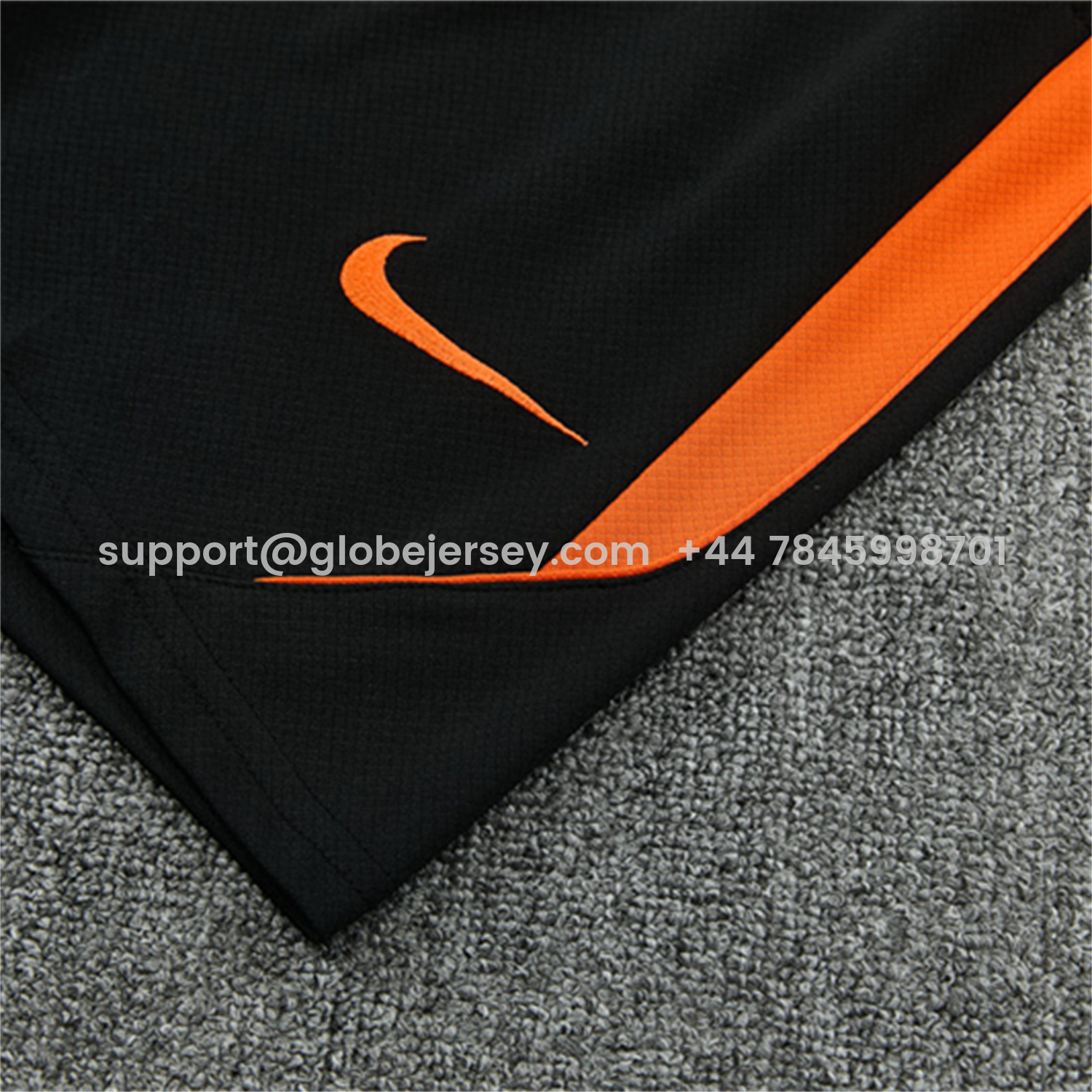 GlobeJersey-Netherlands 2026 Kids Short-Sleeve Training Set - White With Orange Top & Black With Orange Pants