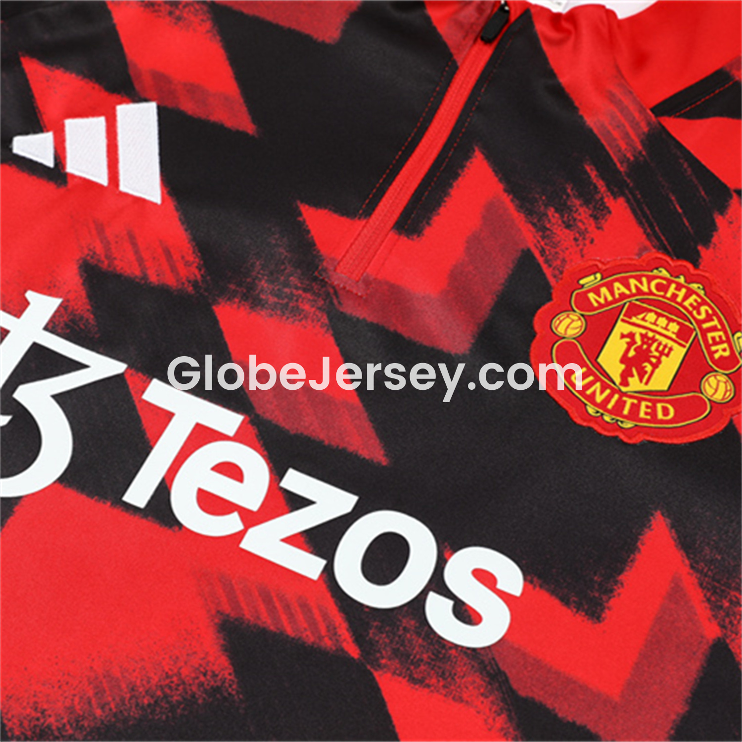 GlobeJersey-Manchester United 25-26 Long Sleeves Training Set - Red-Black Top & Black Pants