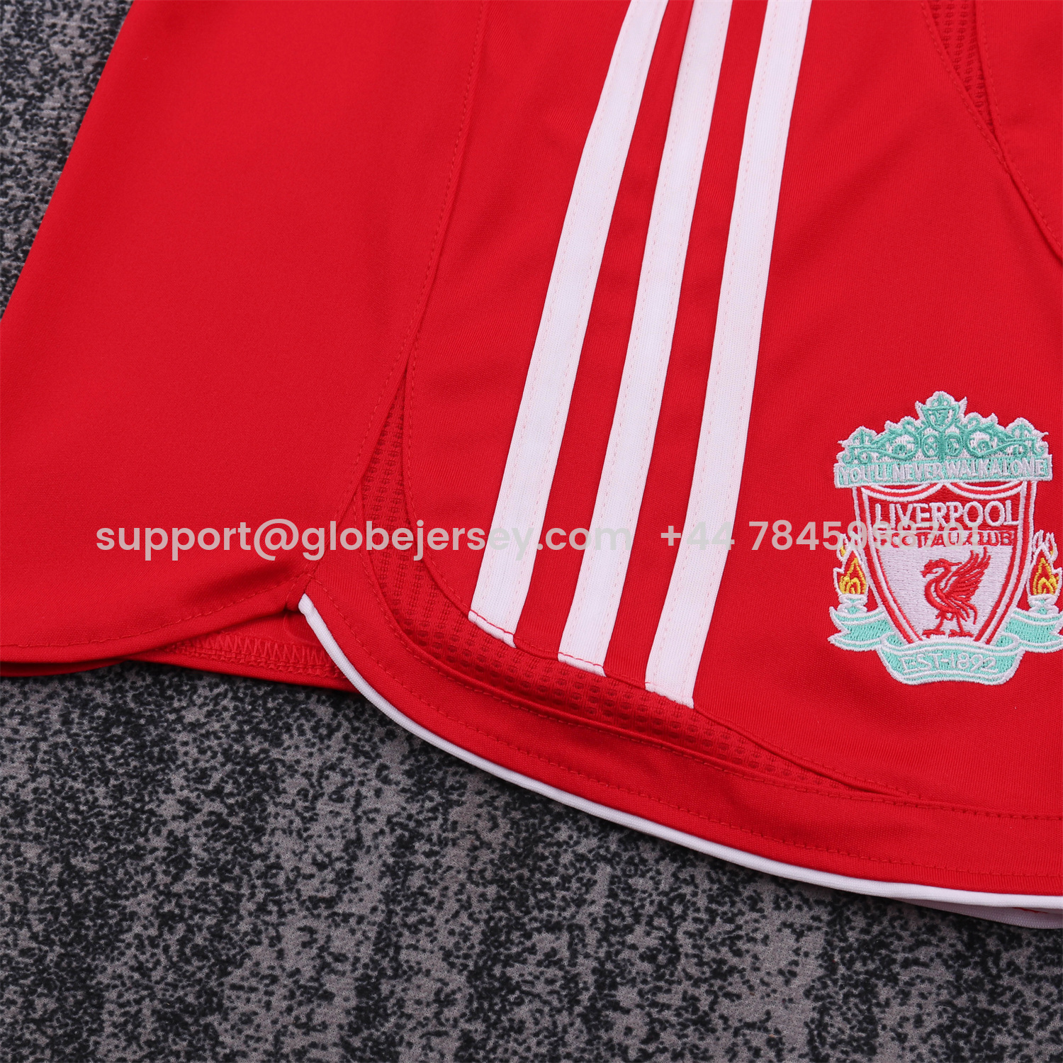 GlobeJersey-Retro Liver.pool 2006-08 Home Kids Kit