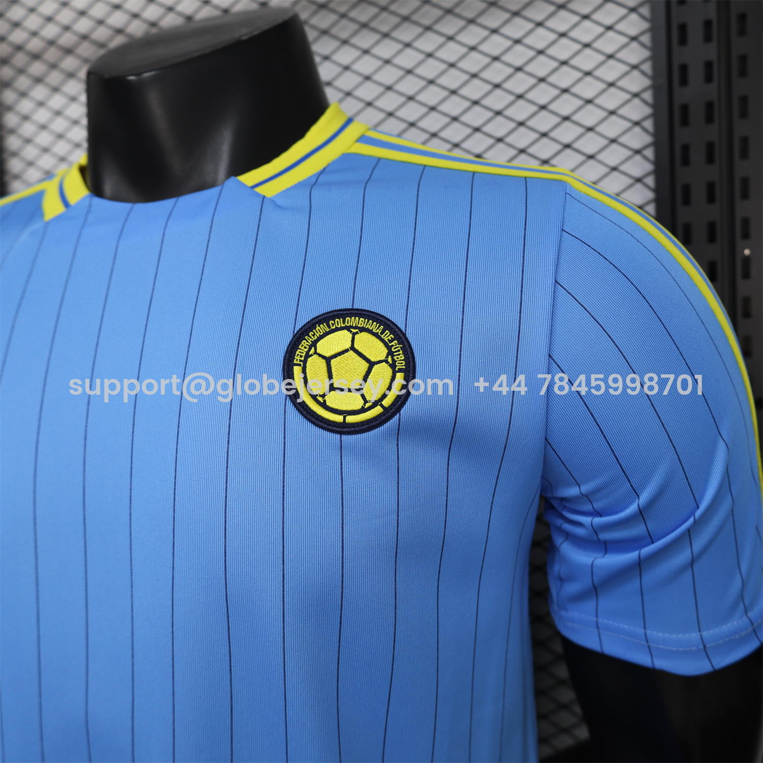 GlobeJersey-Colombia 2026 Terrace Icon Retro Casual Style Blue Jersey - Player Version