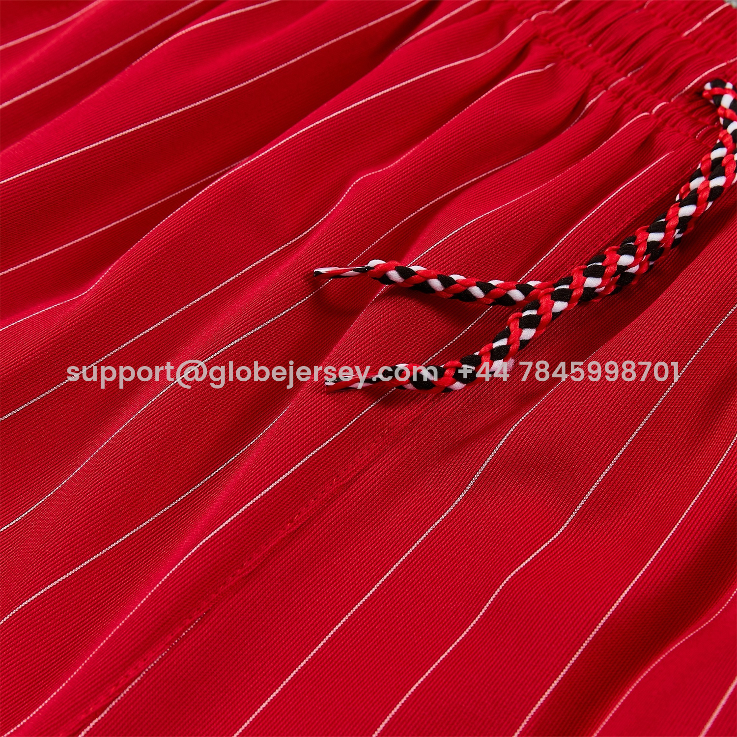 GlobeJersey-Manchester United 25-26 Retro Style Vest Training Set - Red With White Stripes Top & Pants