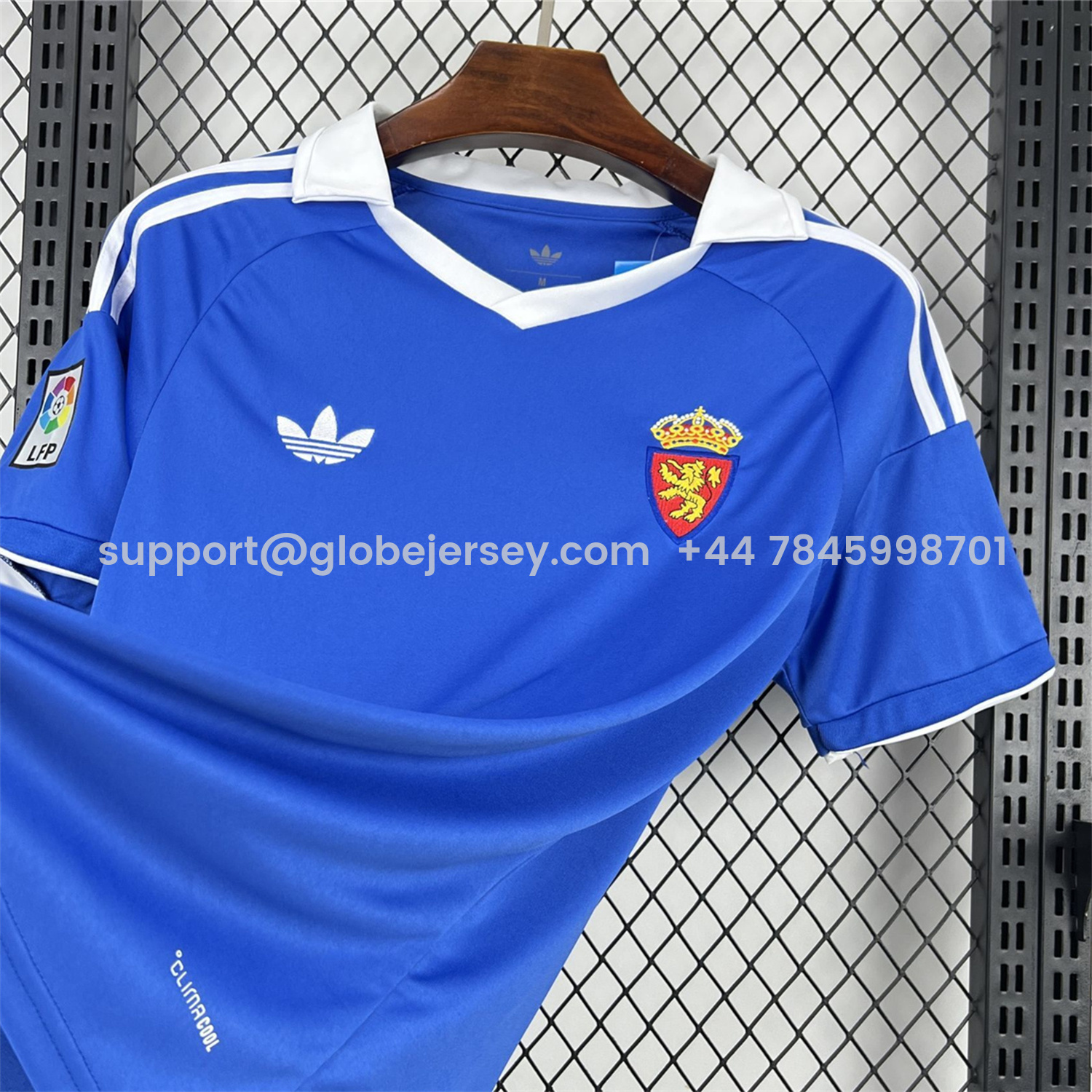 GlobeJersey-Real Zaragoza 25-26 Retro Style Blue Polo Jersey - Fans Version