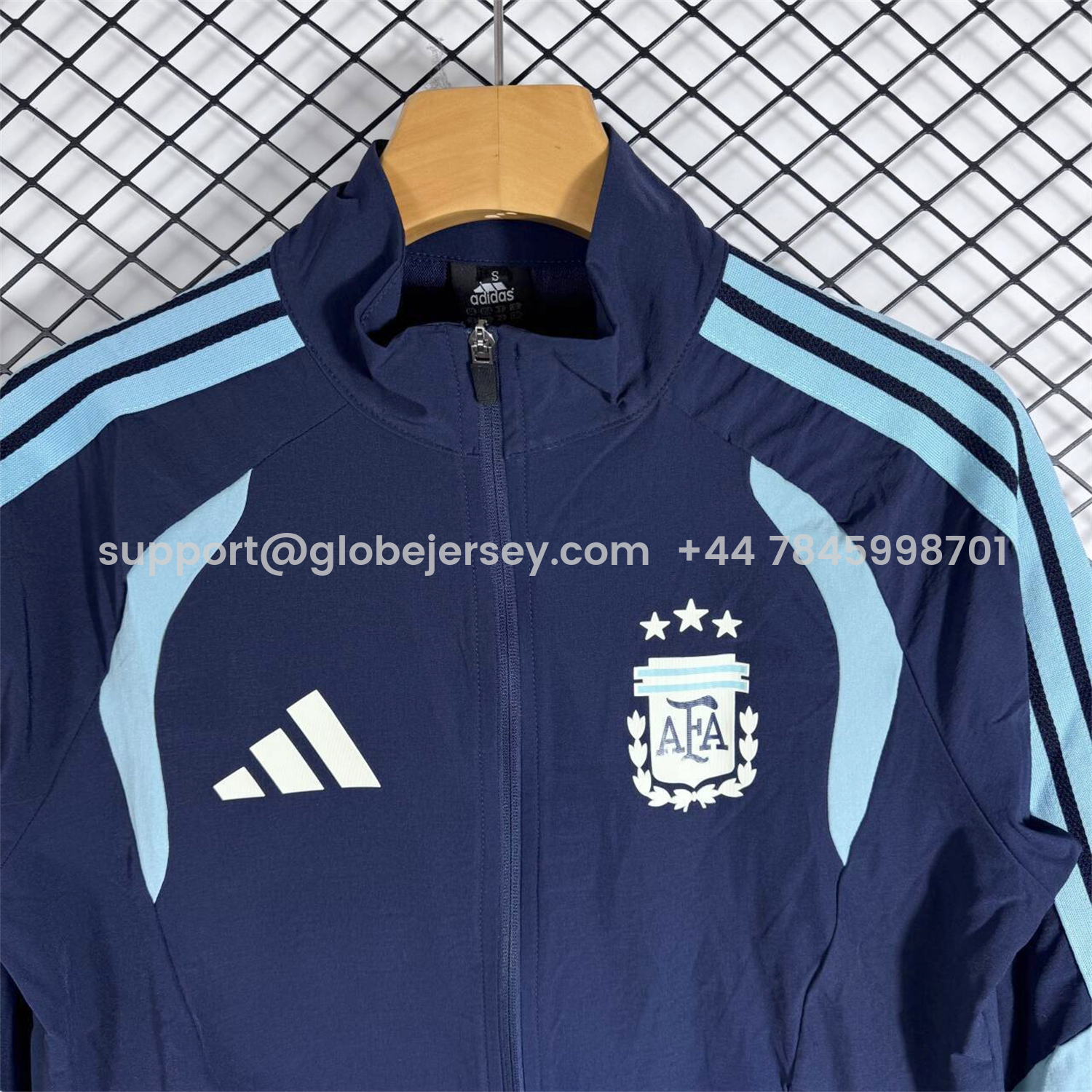 GlobeJersey-Argentina 2026 Windbreaker Training Set - Dark Blue Top and Pants