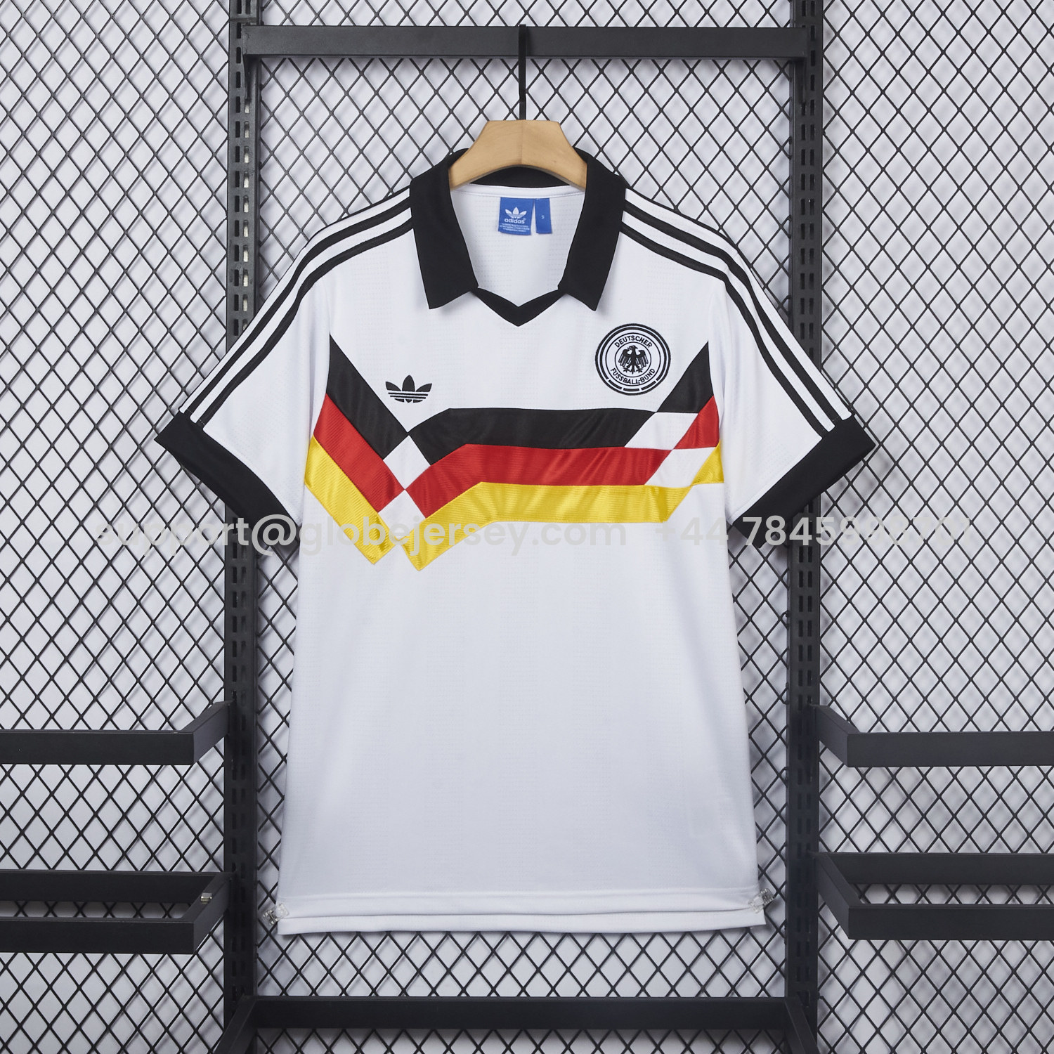 GlobeJersey-Retro Germany 1988-91 Home Polo Jersey