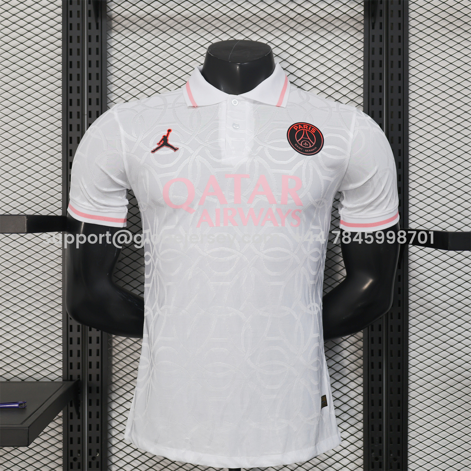 GlobeJersey-Paris Saint-Germain PSG 25-26 White And Pink Pre-Match Training Jersey - Player Version